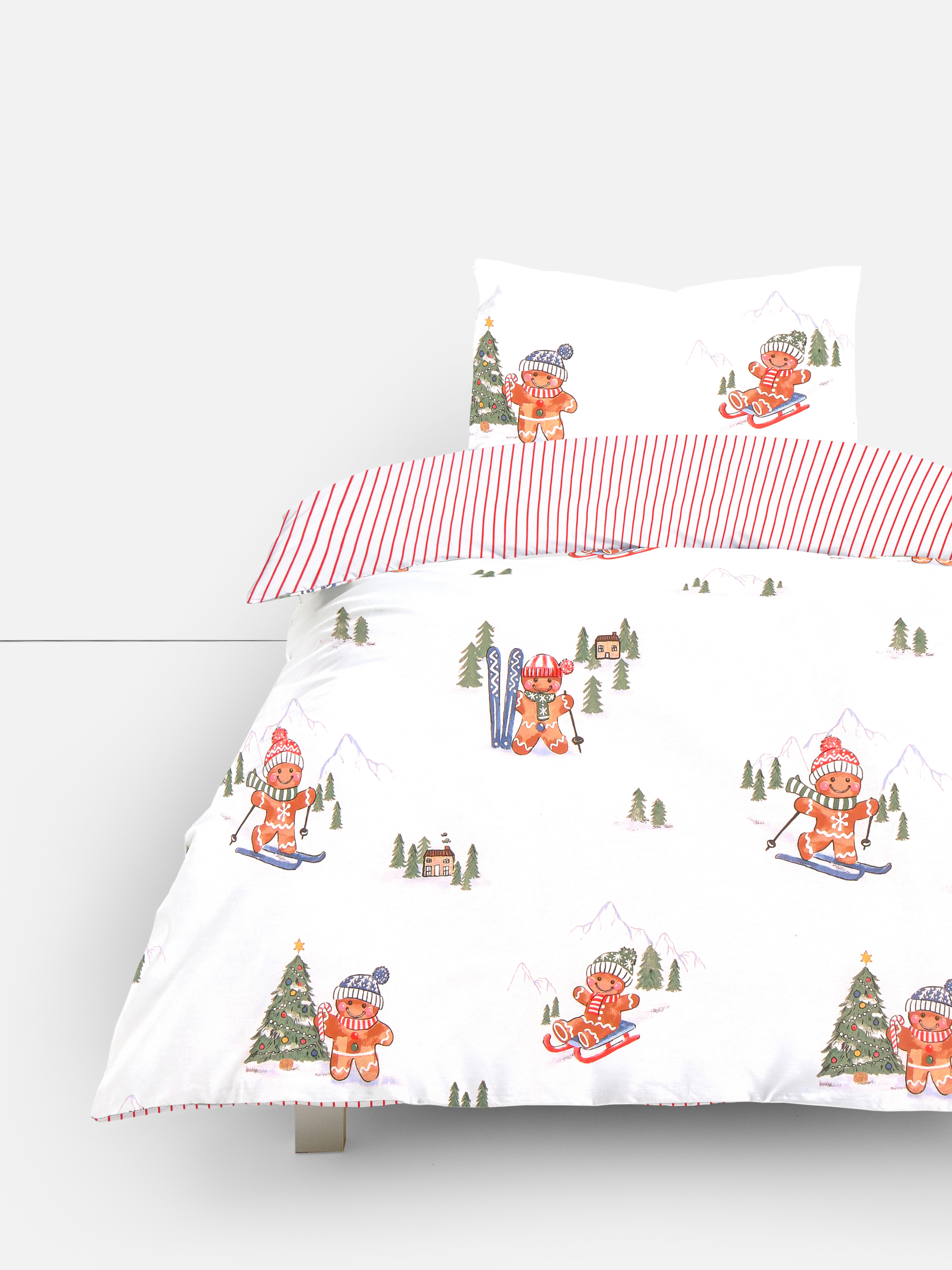 Reversible Gingerbread Single Duvet Cover Set