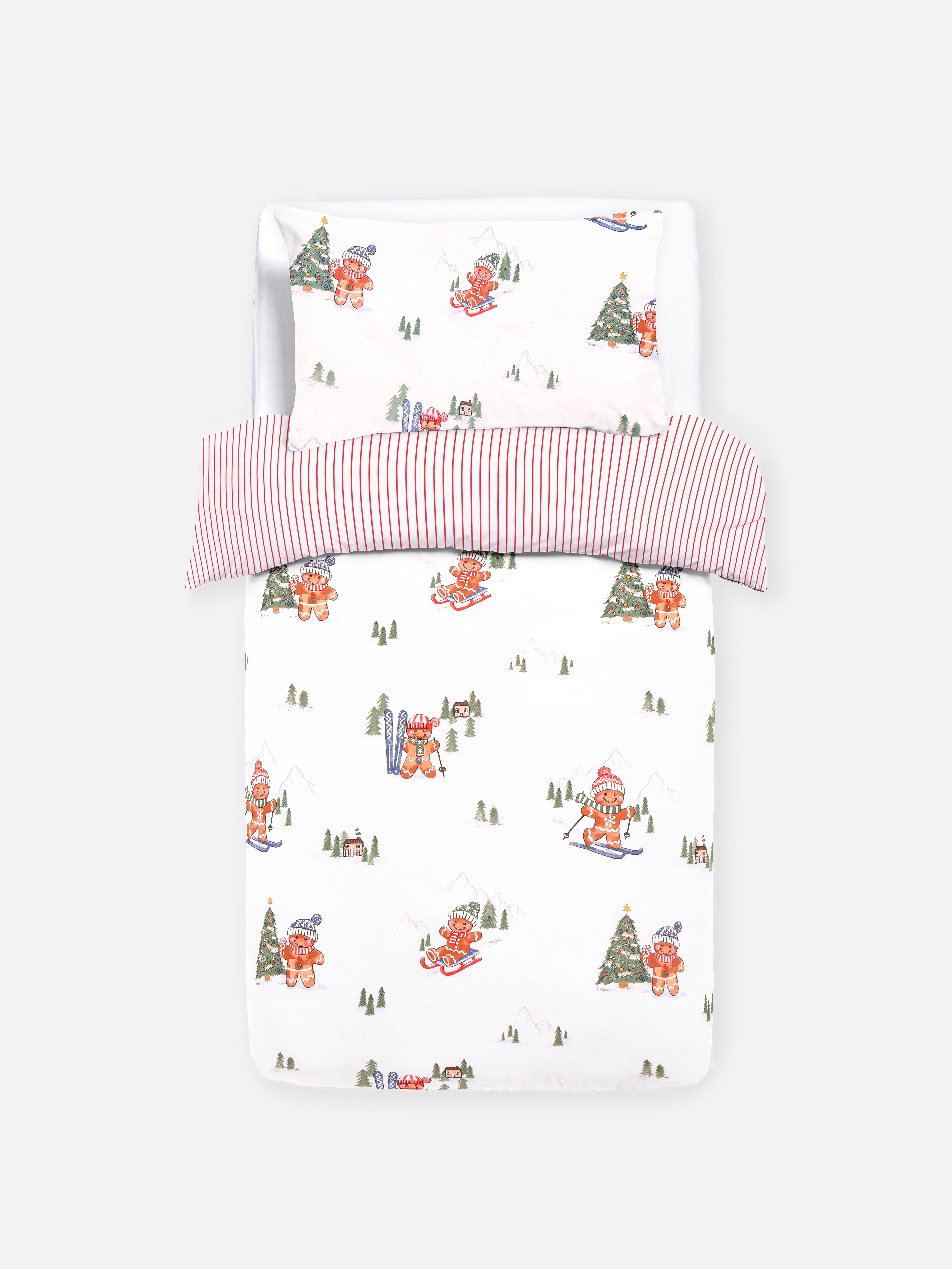 Reversible Gingerbread Single Duvet Cover Set