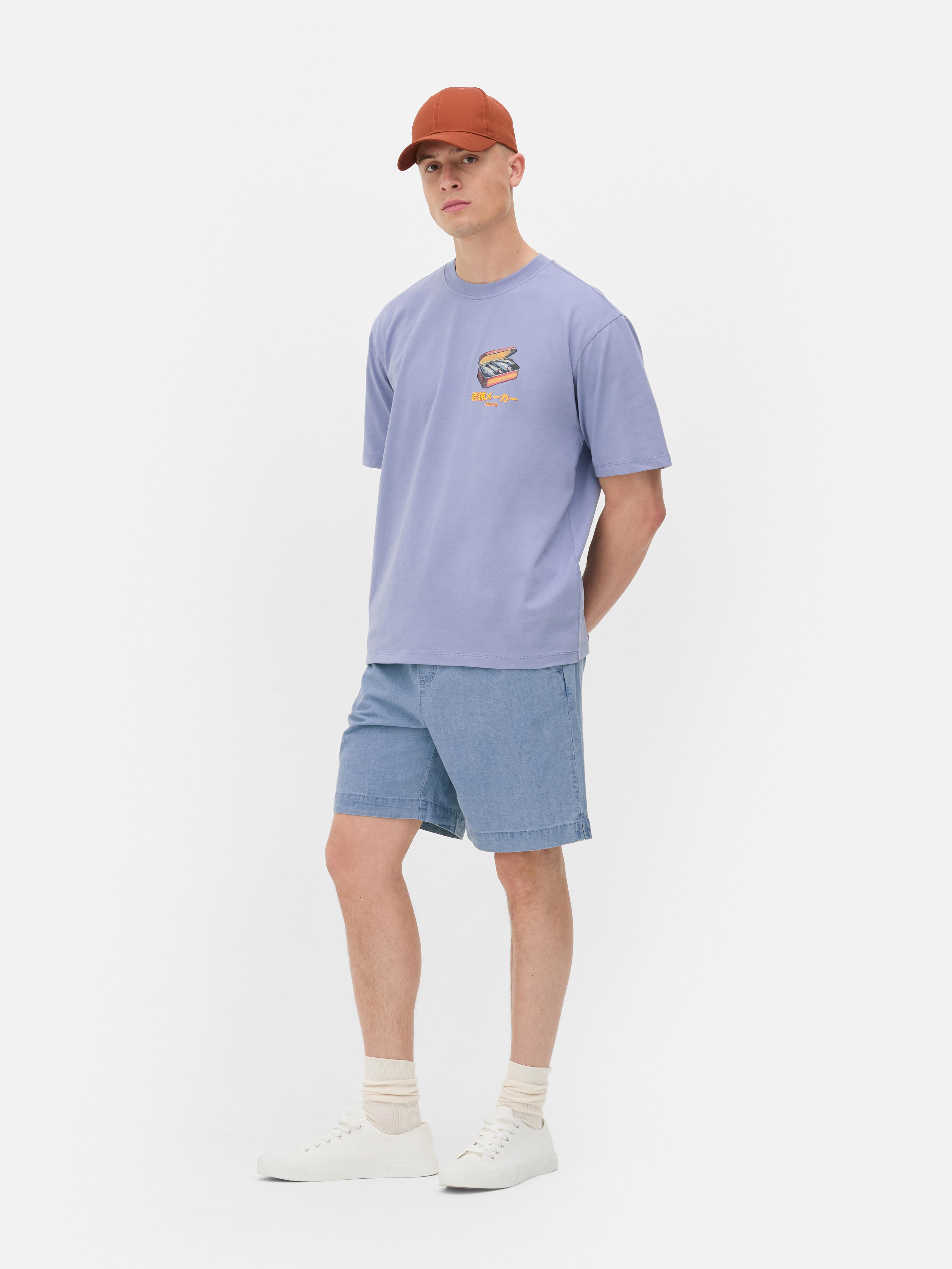 T-Shirt mit Sardinendosen-Grafik