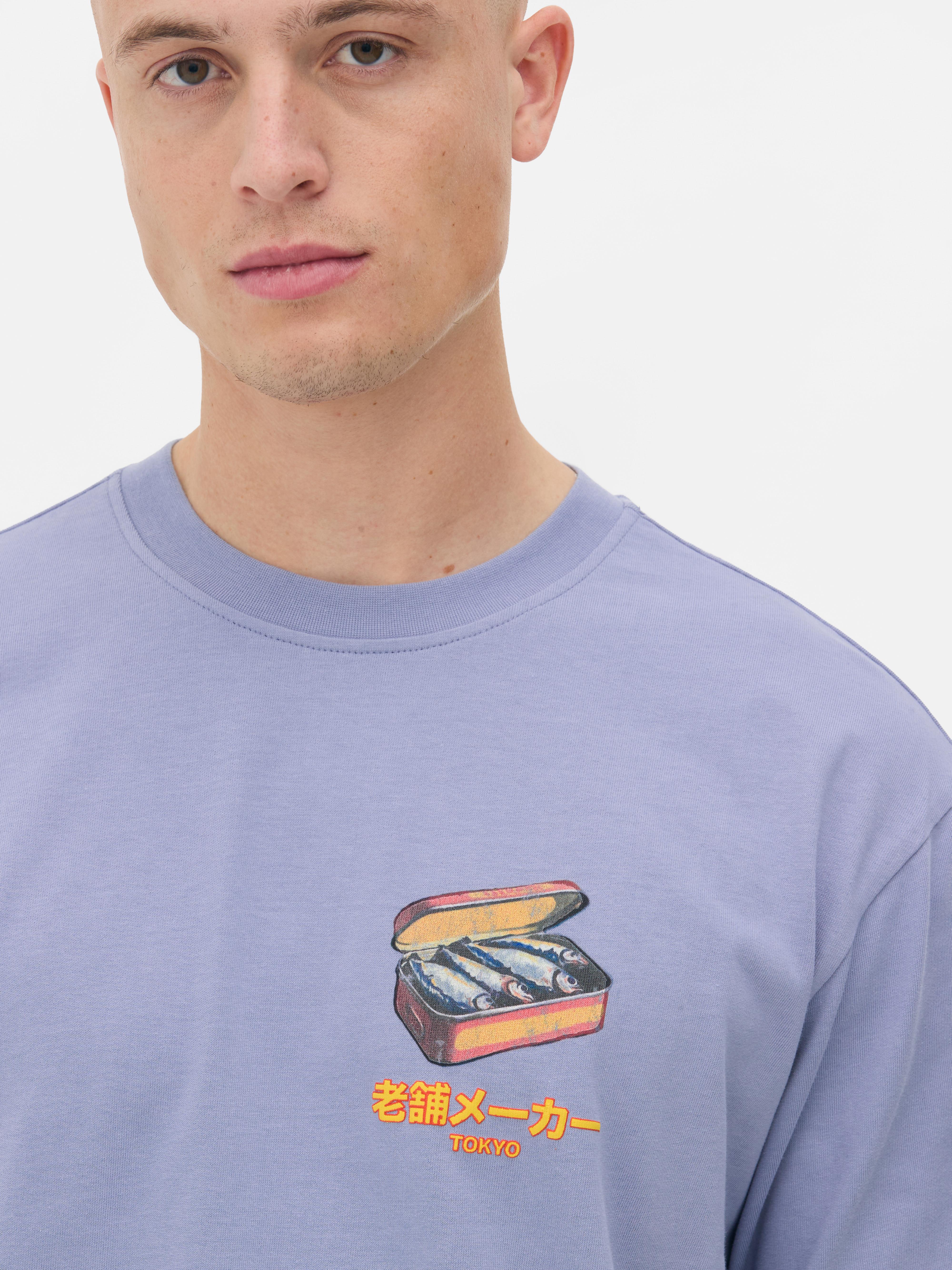 T-Shirt mit Sardinendosen-Grafik