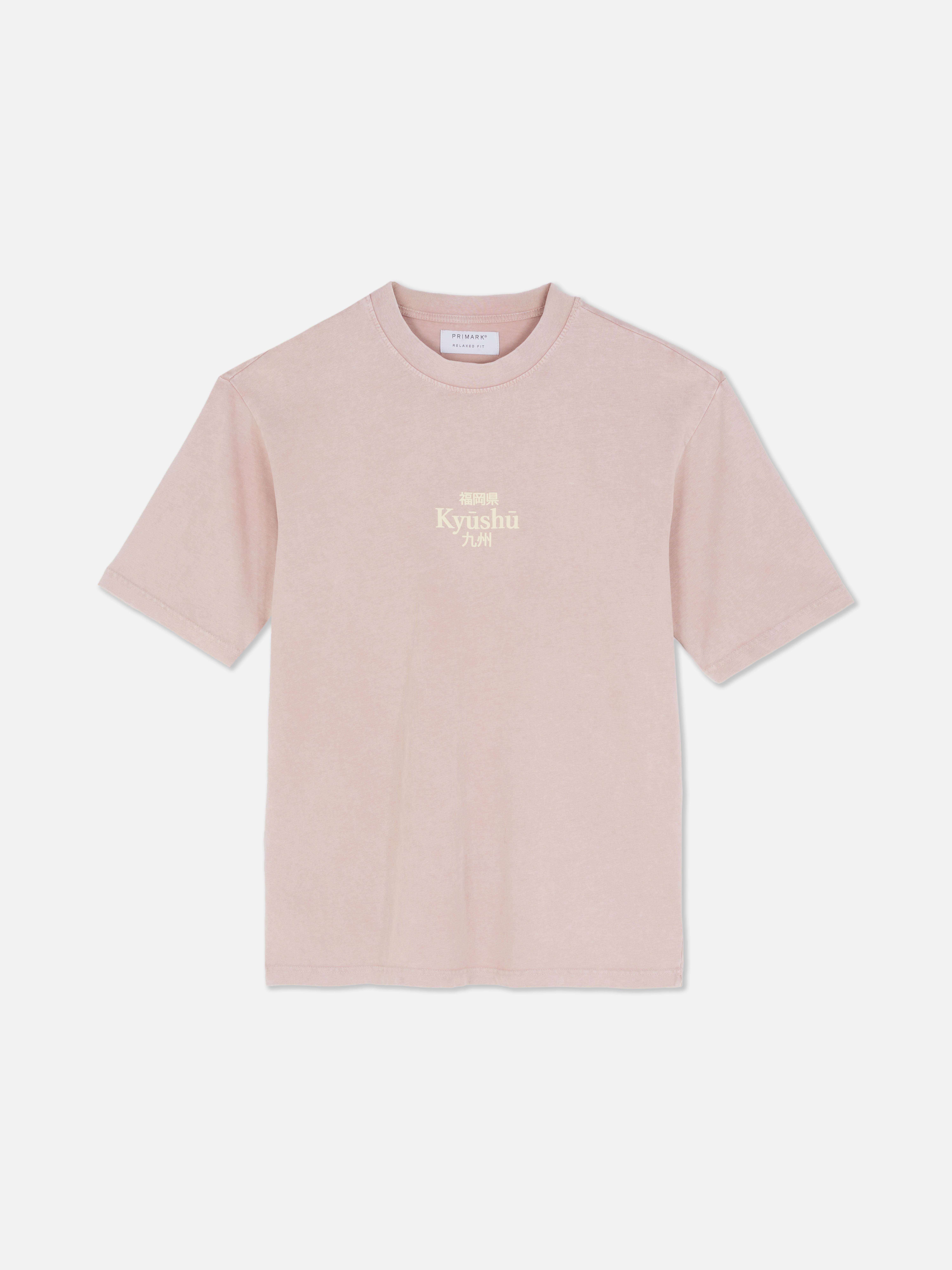T-Shirt mit asiatischem Schriftzug und Grafik