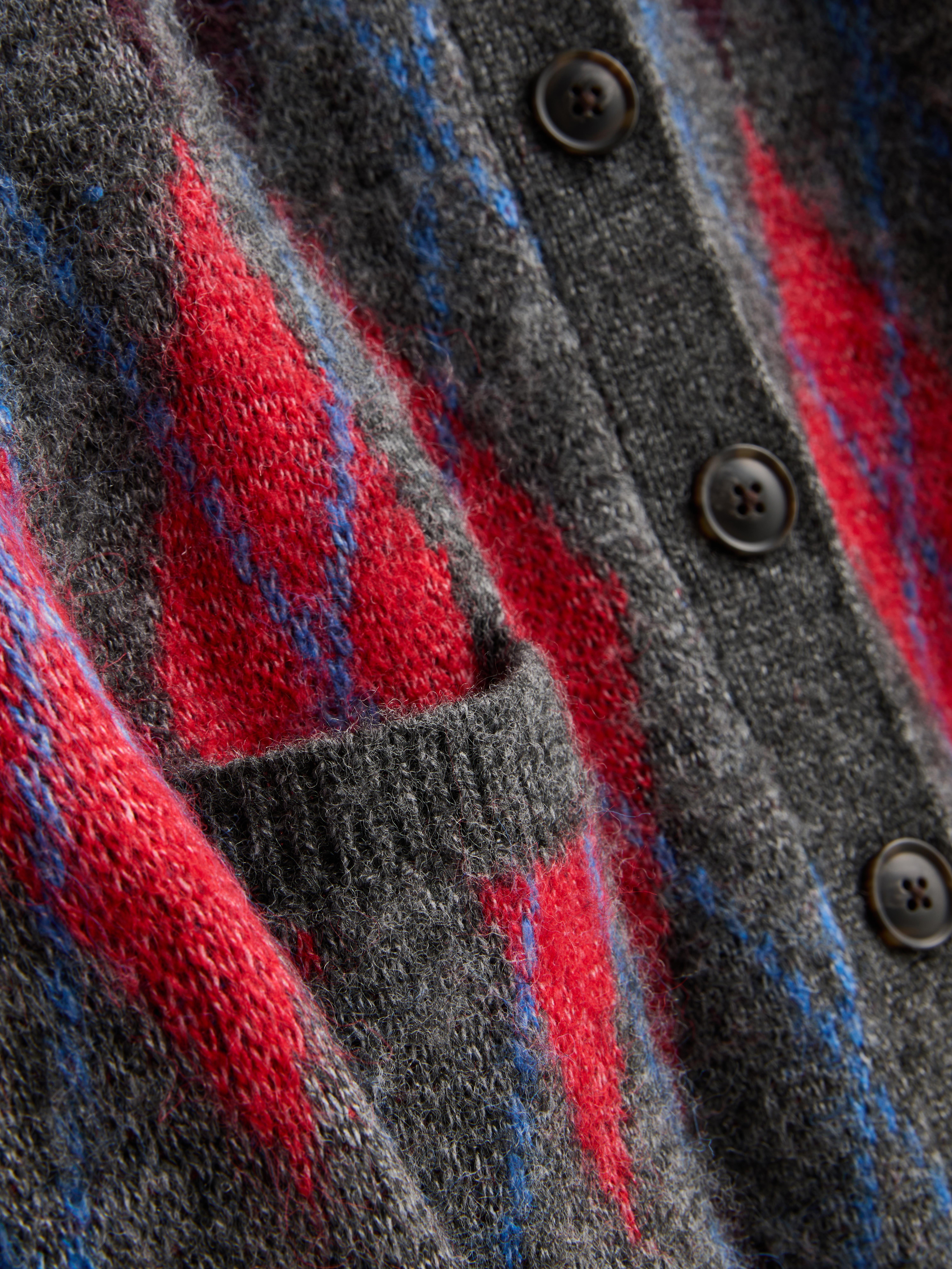 Relaxed Argyle Cardigan