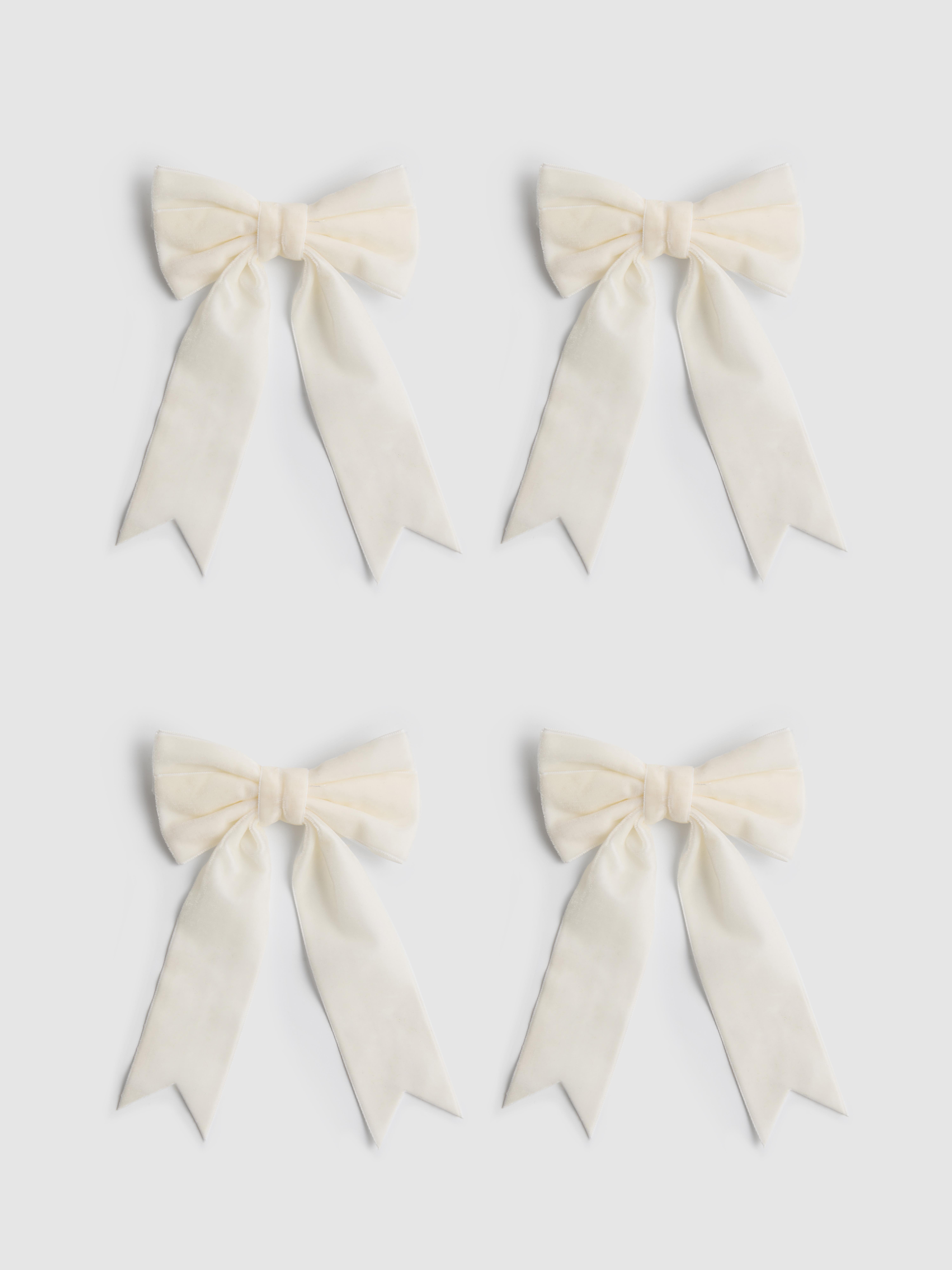 4pk Bow Clip Christmas Decorations