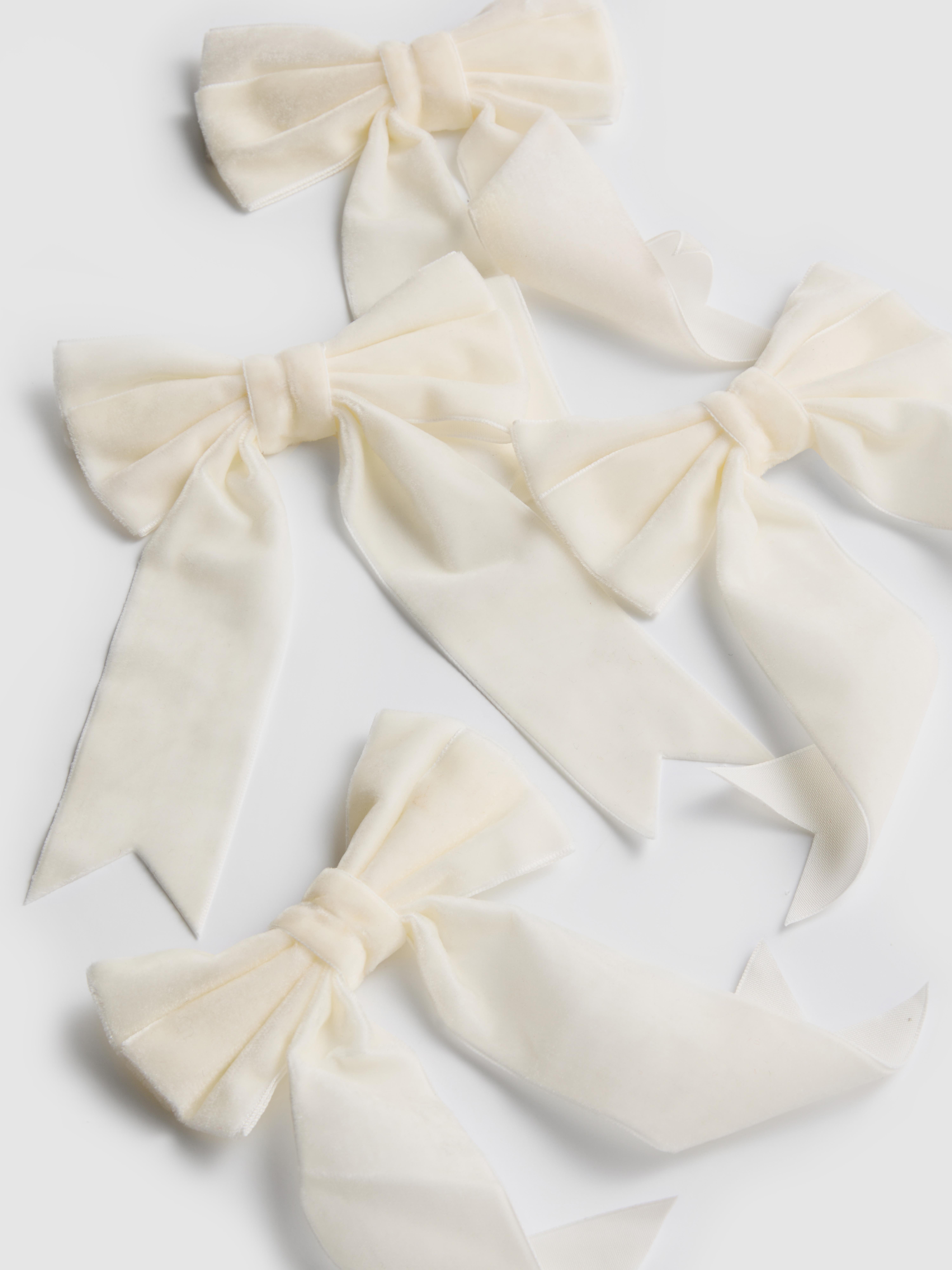 4pk Bow Clip Christmas Decorations