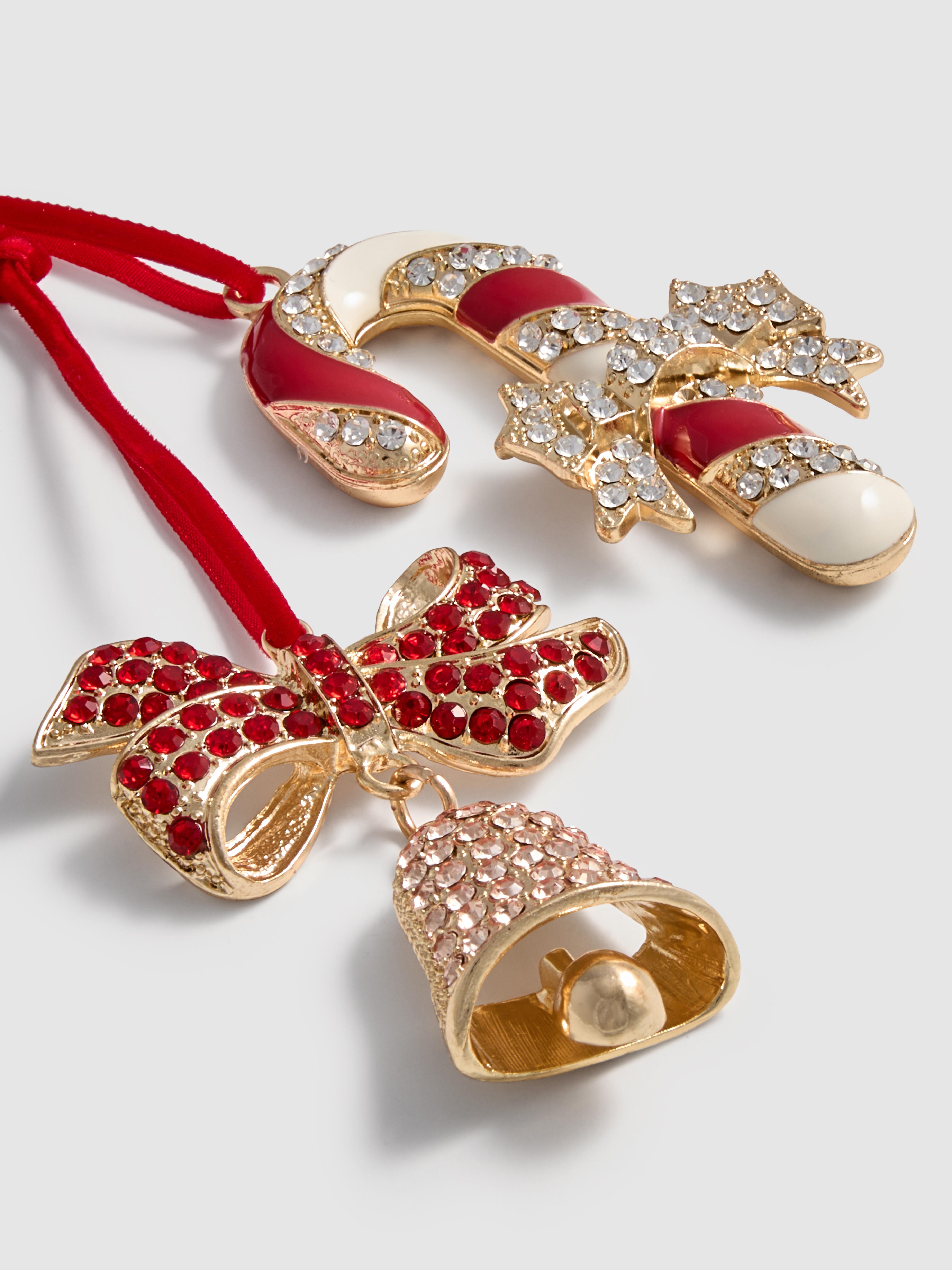 2pk Diamonté Hanging Christmas decorations