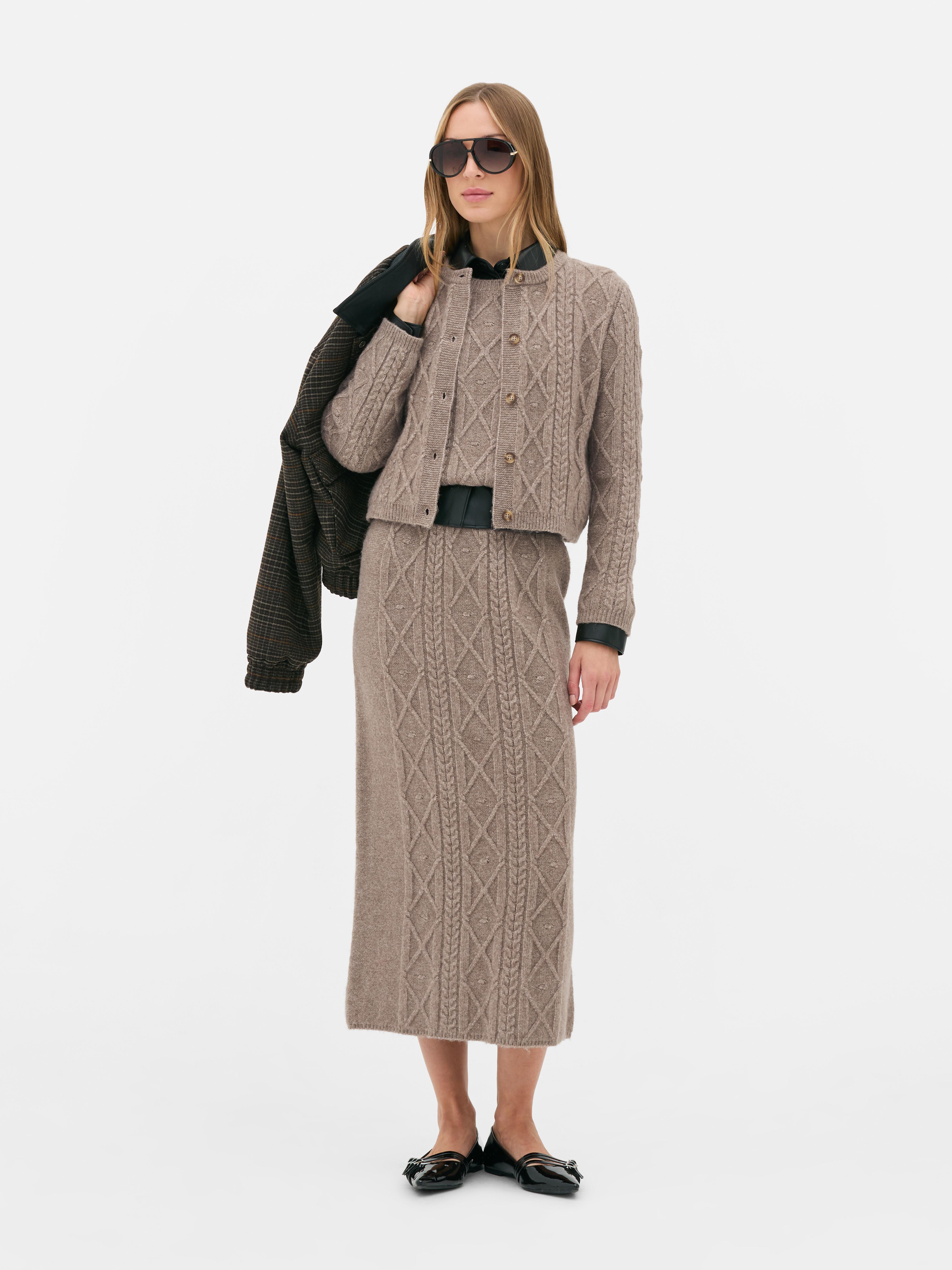 Cardigan in maglia a trecce Rita Ora