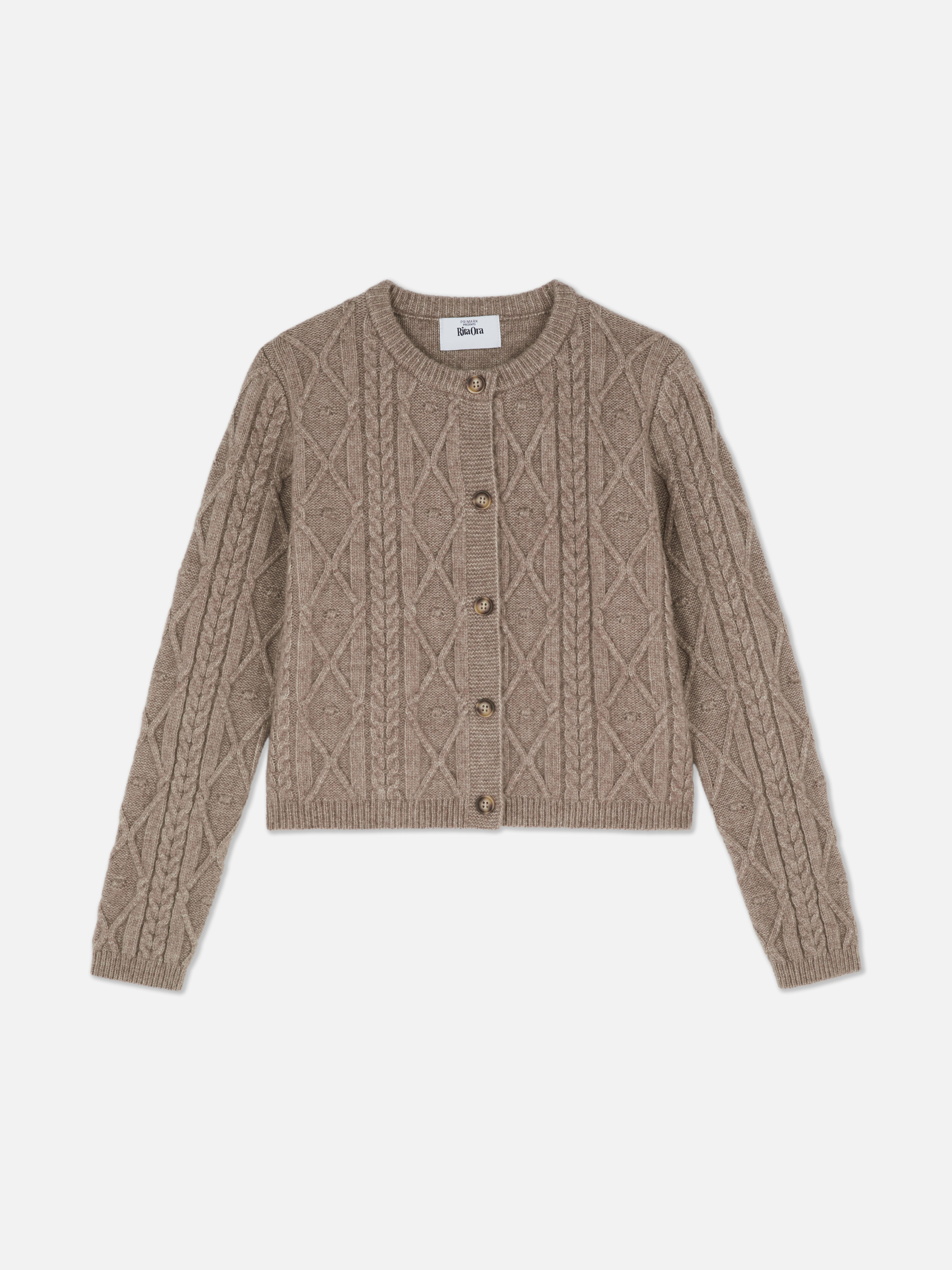 Cardigan in maglia a trecce Rita Ora