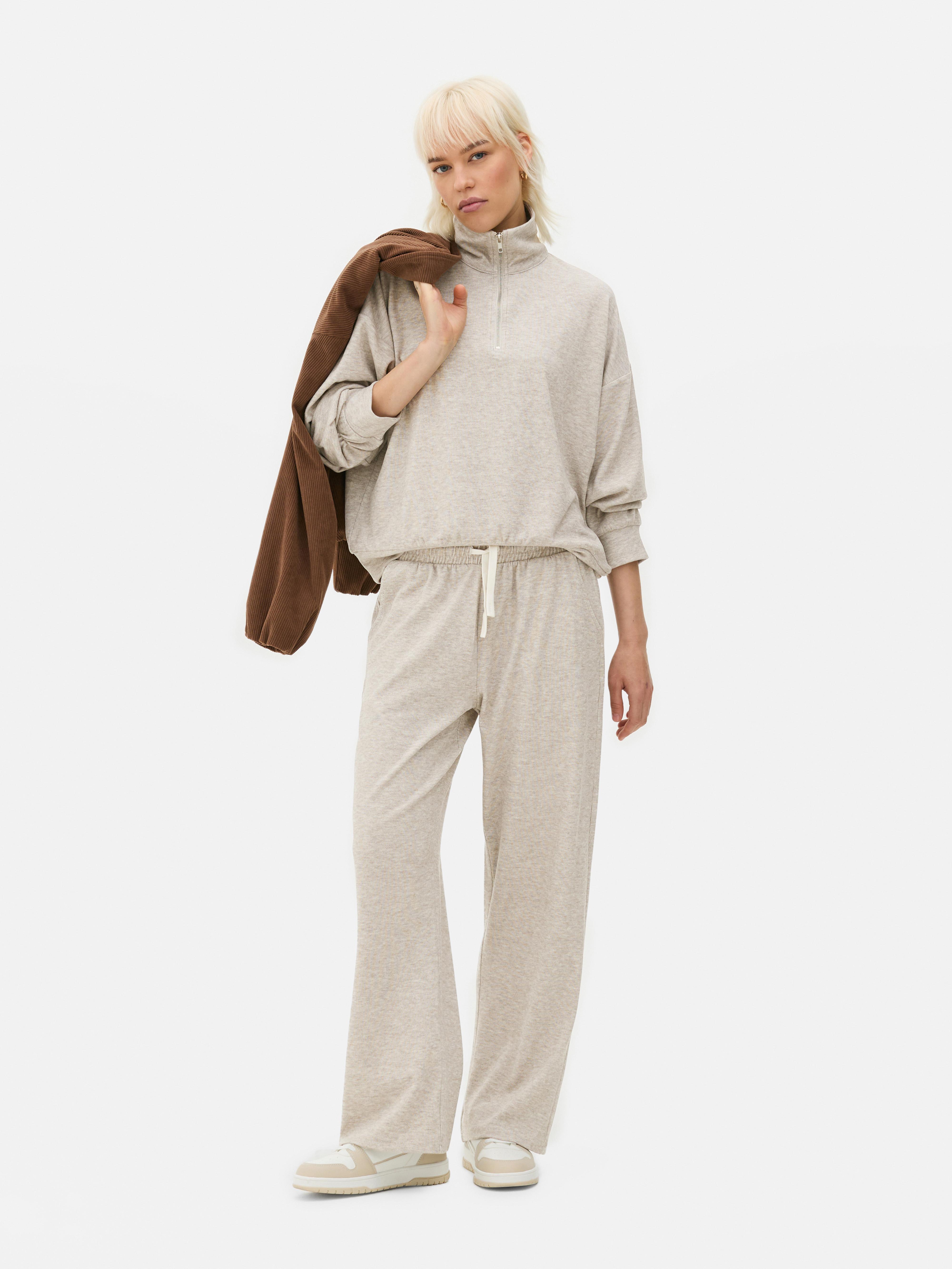 Ribbed Wide Leg Joggers