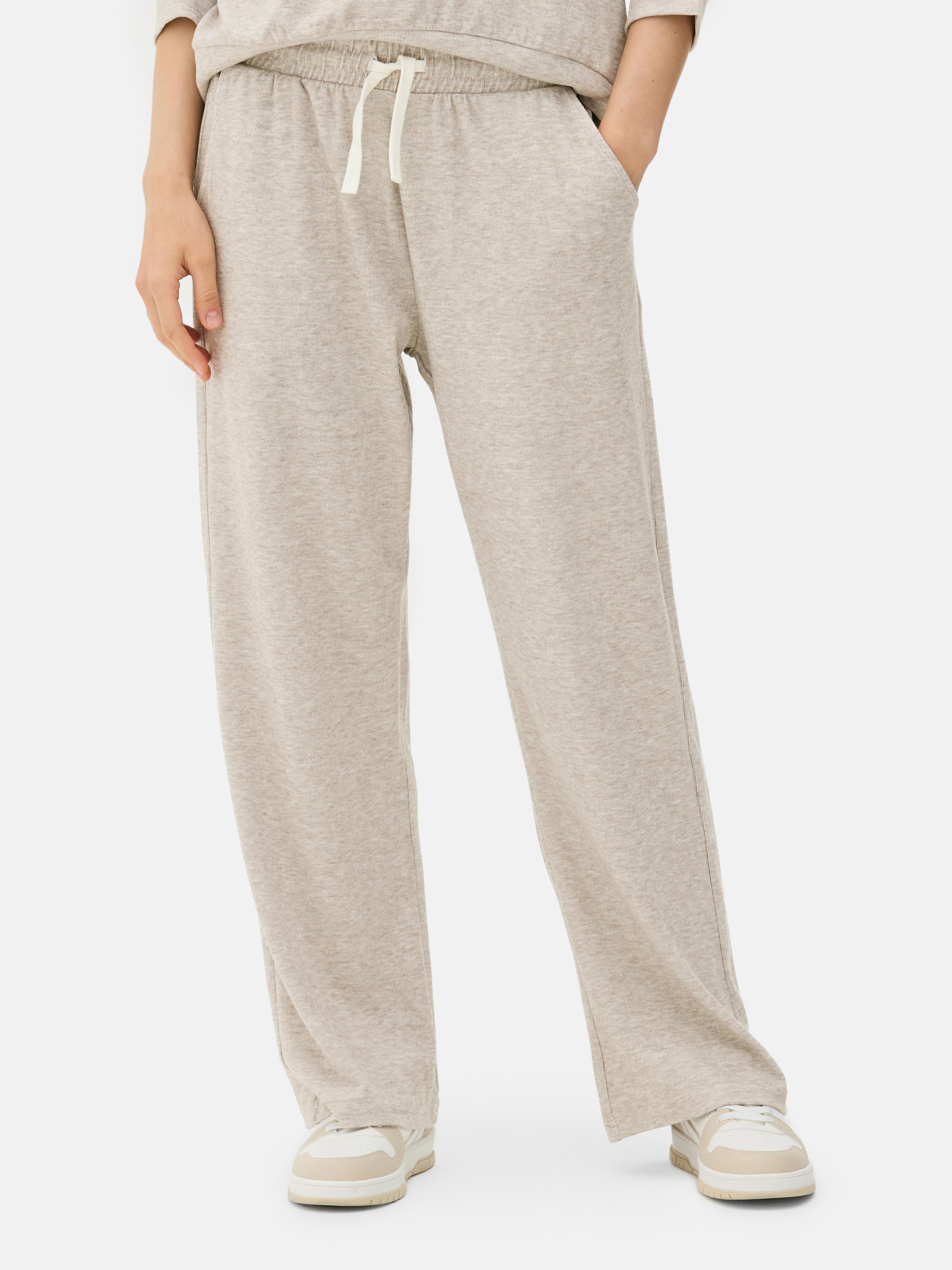 Ribbed Wide Leg Joggers