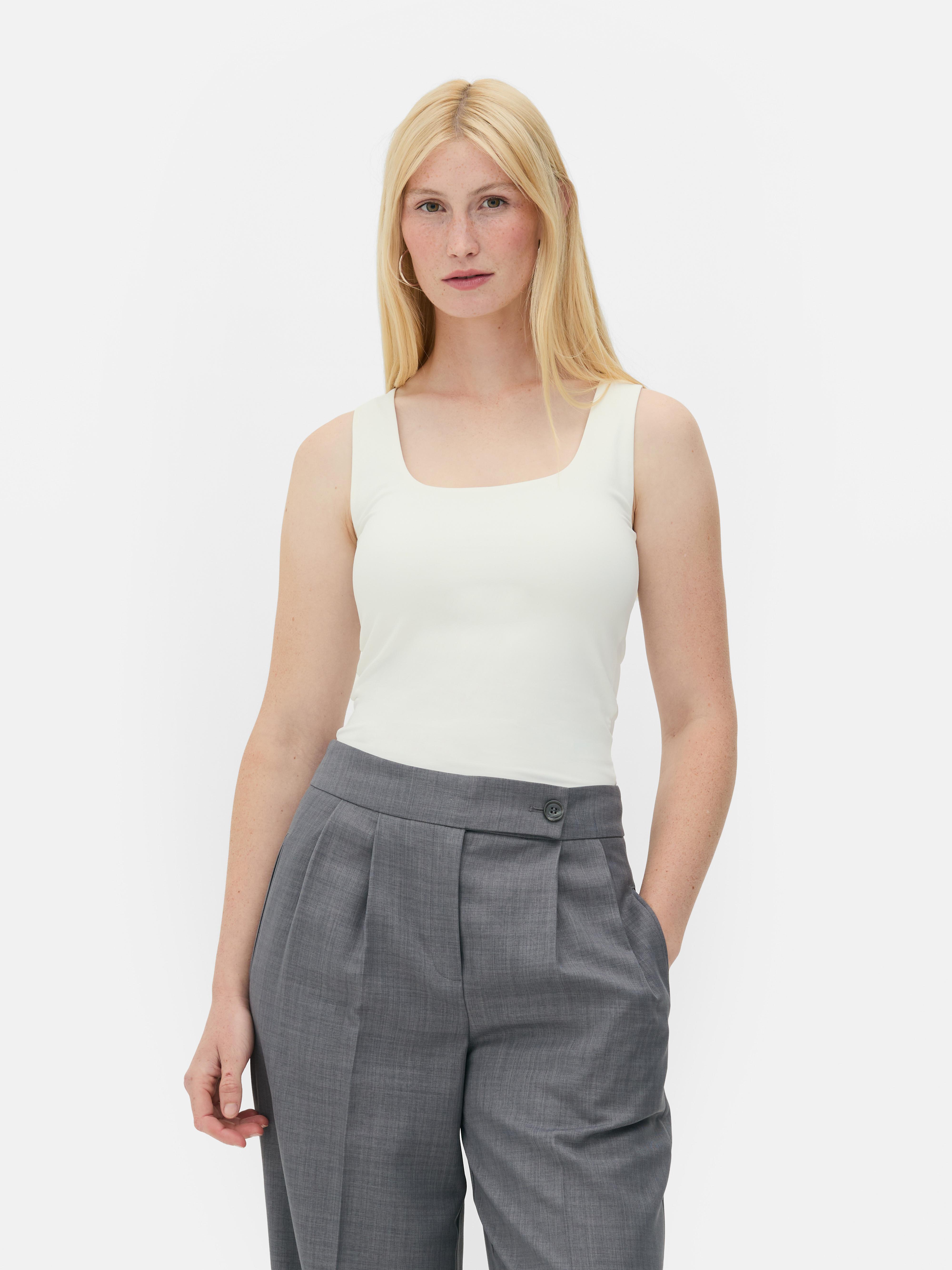 売れ筋商品|||バースリー カットソー トップス レディース Women's Sleeveless Square-Neck Vest, Exclusively at Macy's Bright Whi And Now This Women's Square Neck Cap Sleeve Top, Exclusively