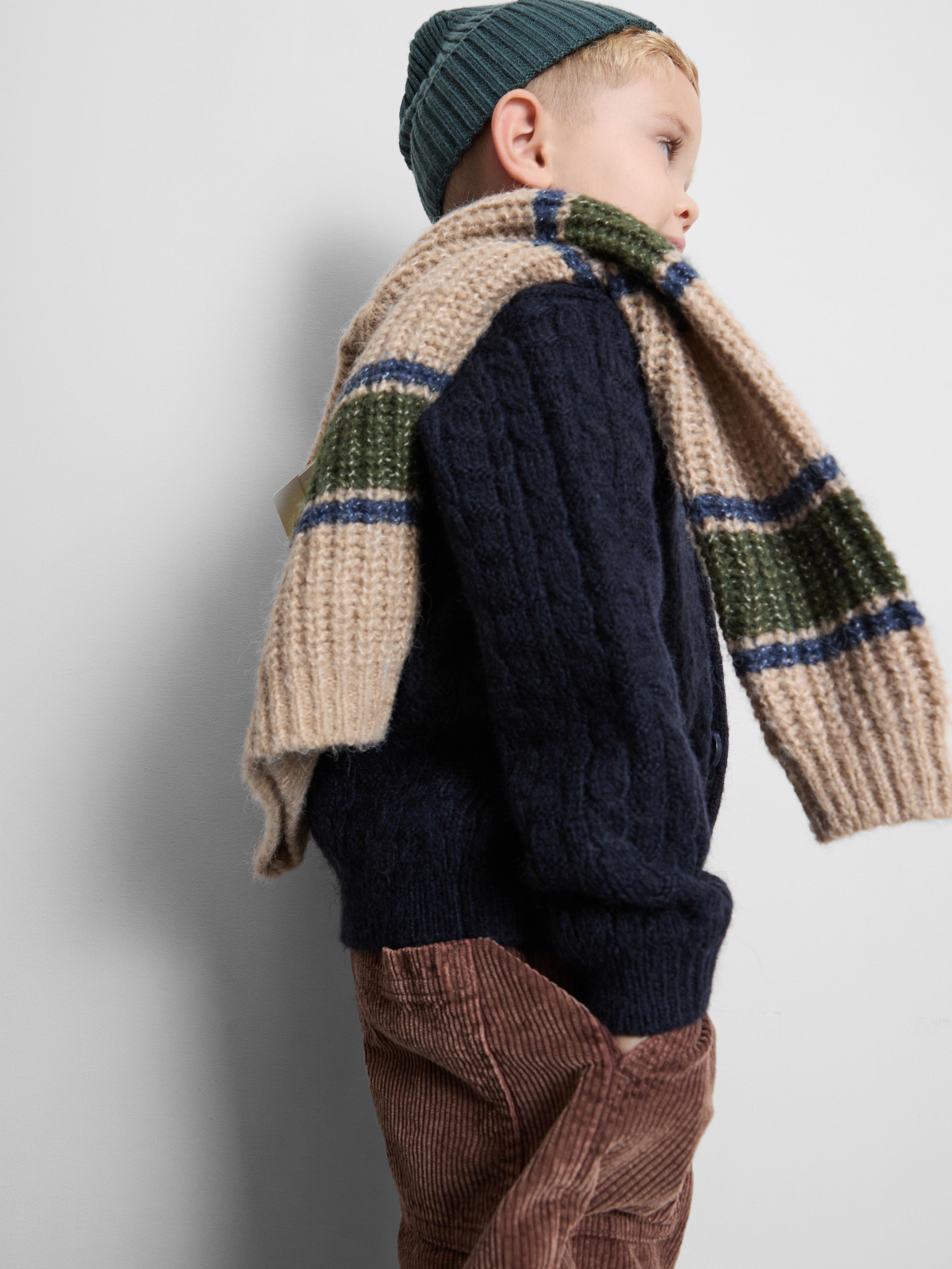 1.5-8yrs | The Edit Collared Cable Knit Cardigan