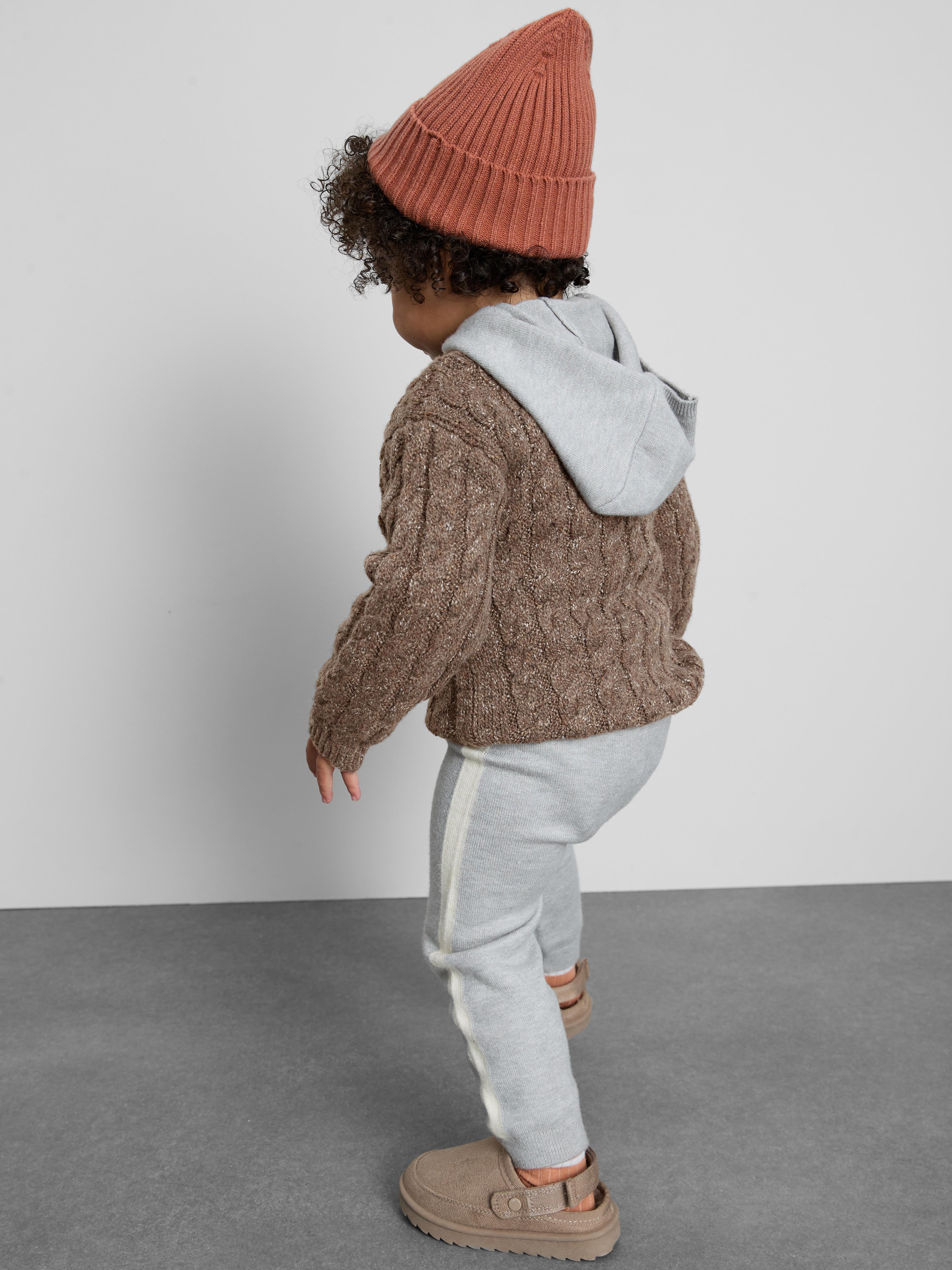 0-36 mois | Pull en maille torsadée à col zippé