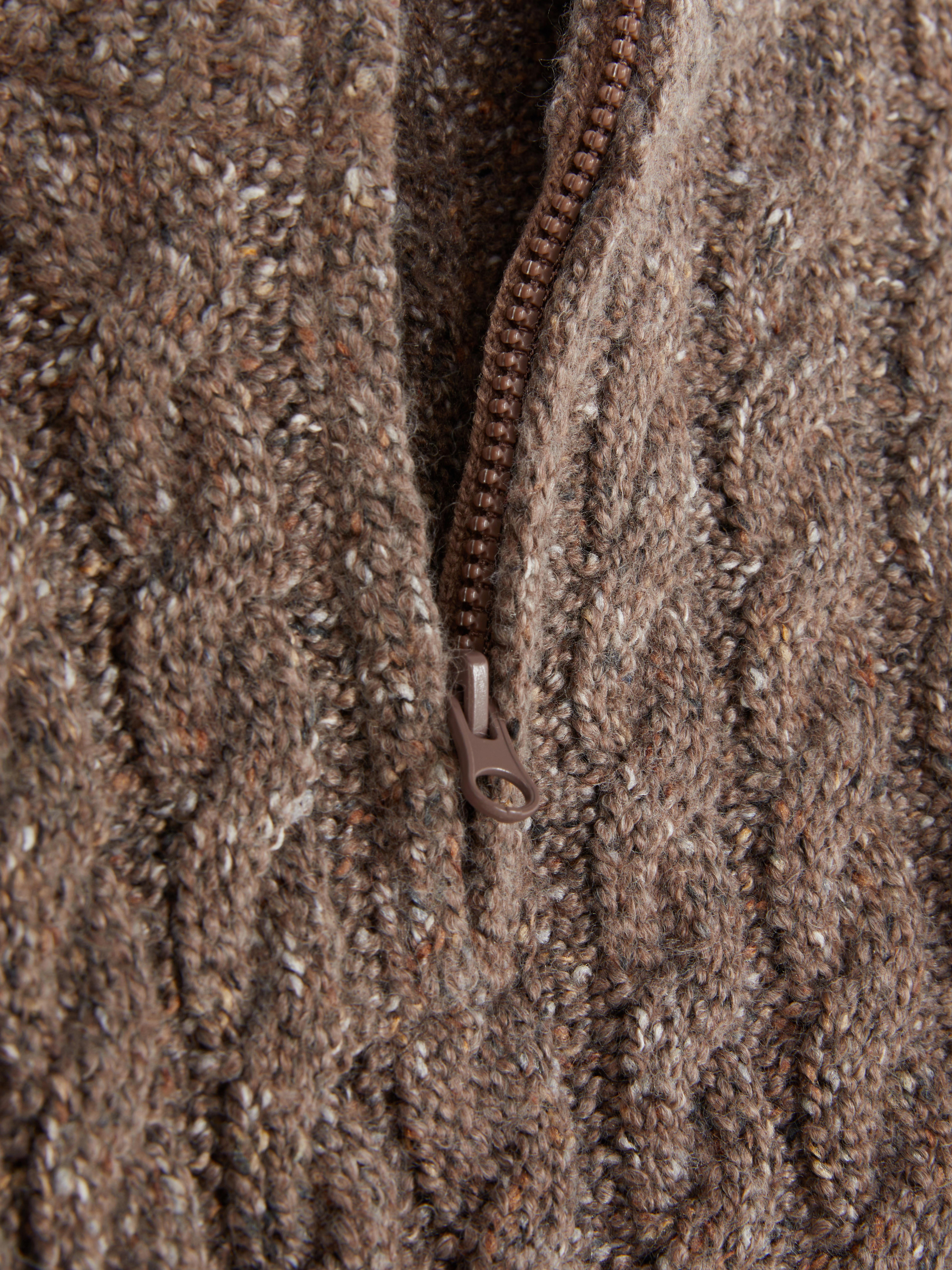 0-36 mois | Pull en maille torsadée à col zippé