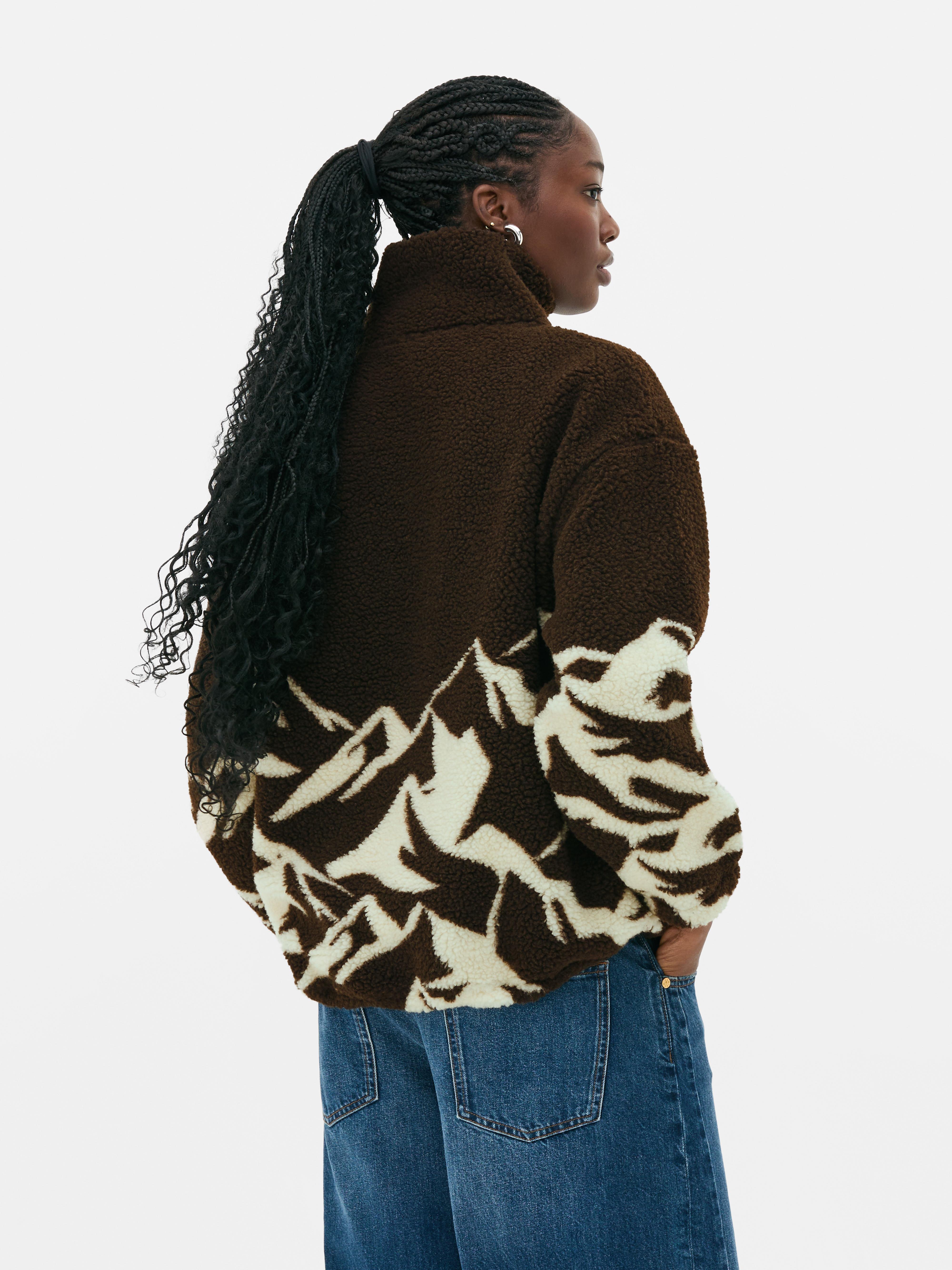 Printed Borg Half Zip Fleece