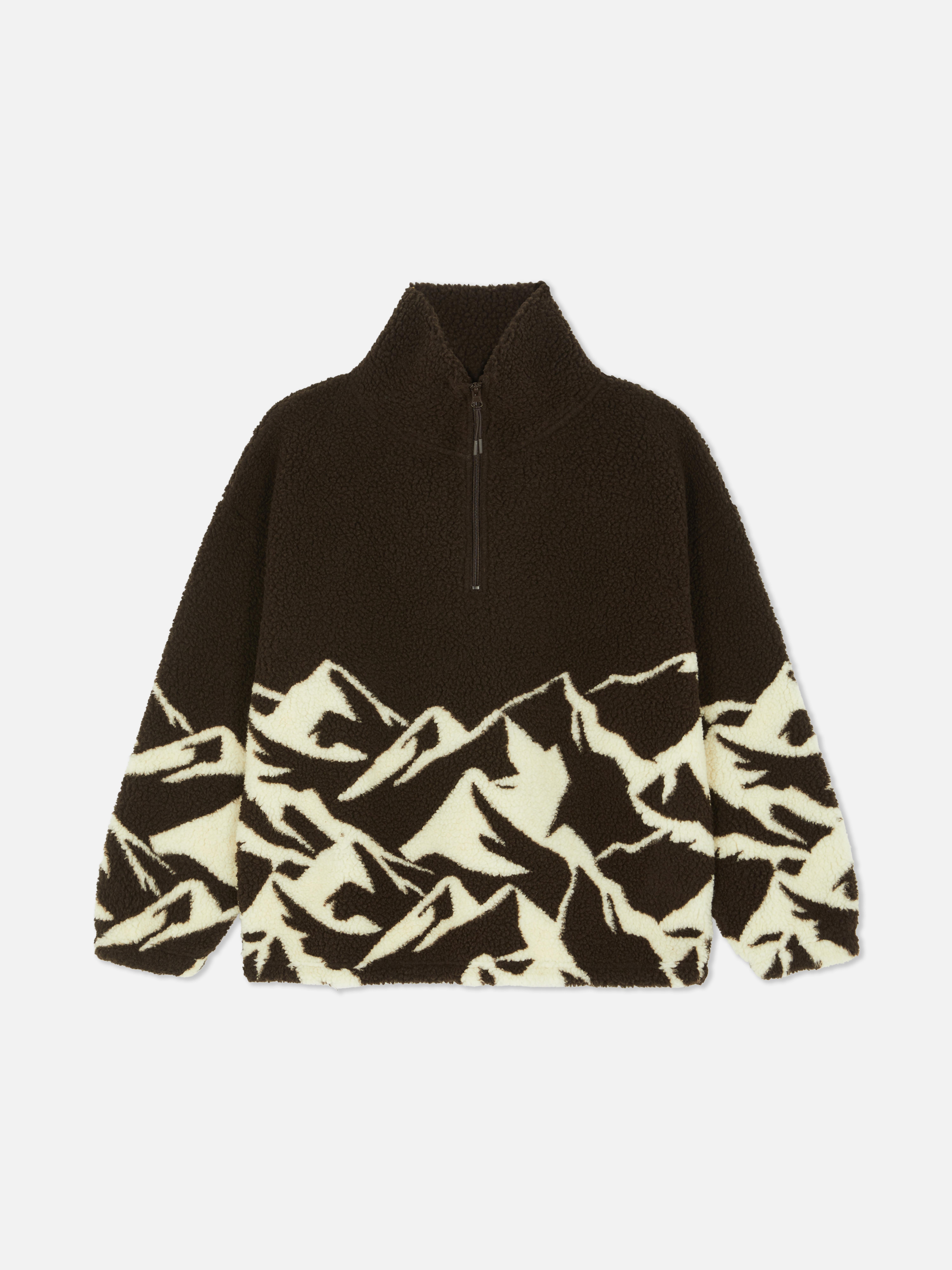 Printed Borg Half Zip Fleece