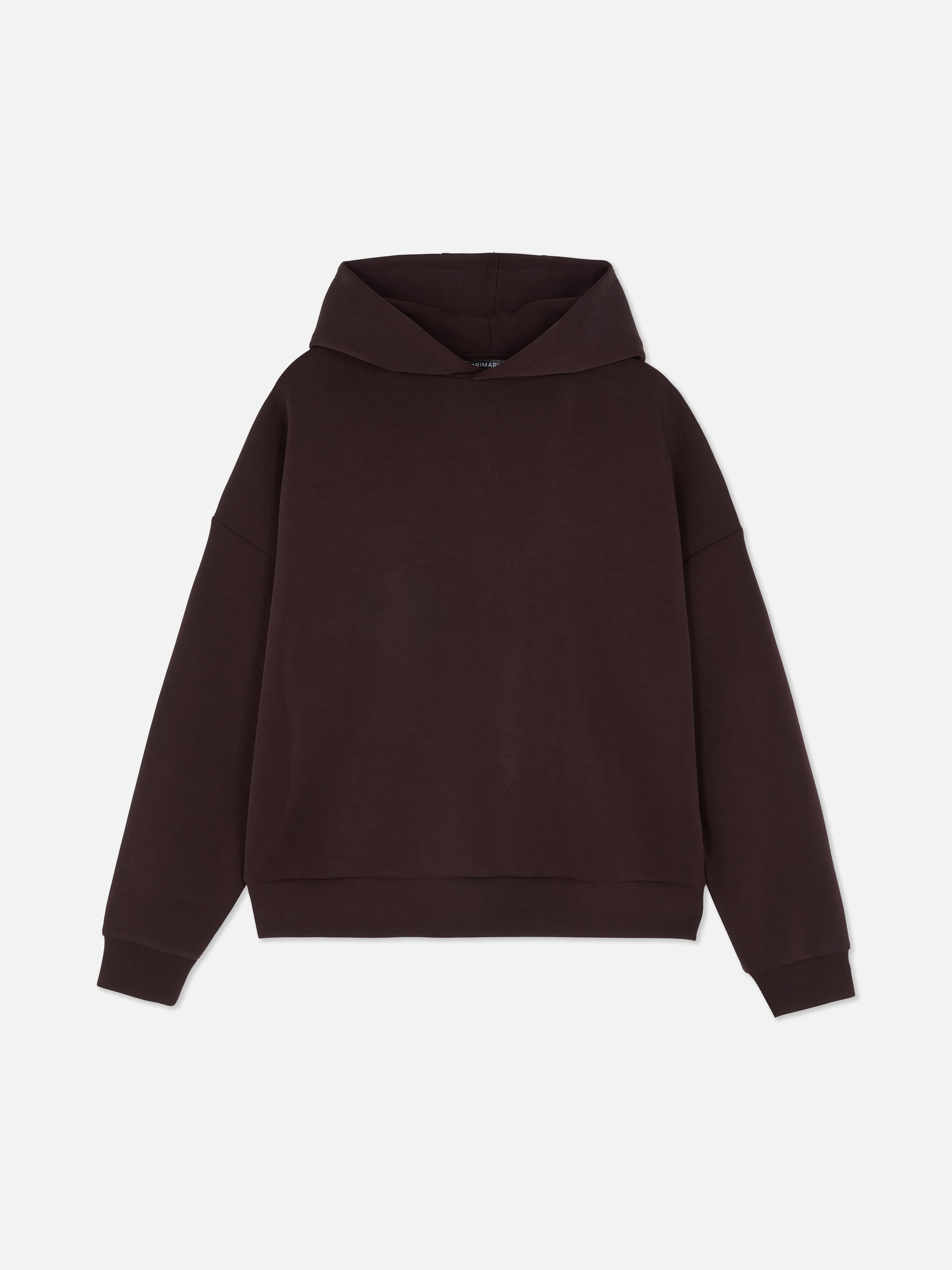 Felpa con cappuccio e spalle scese in cupro