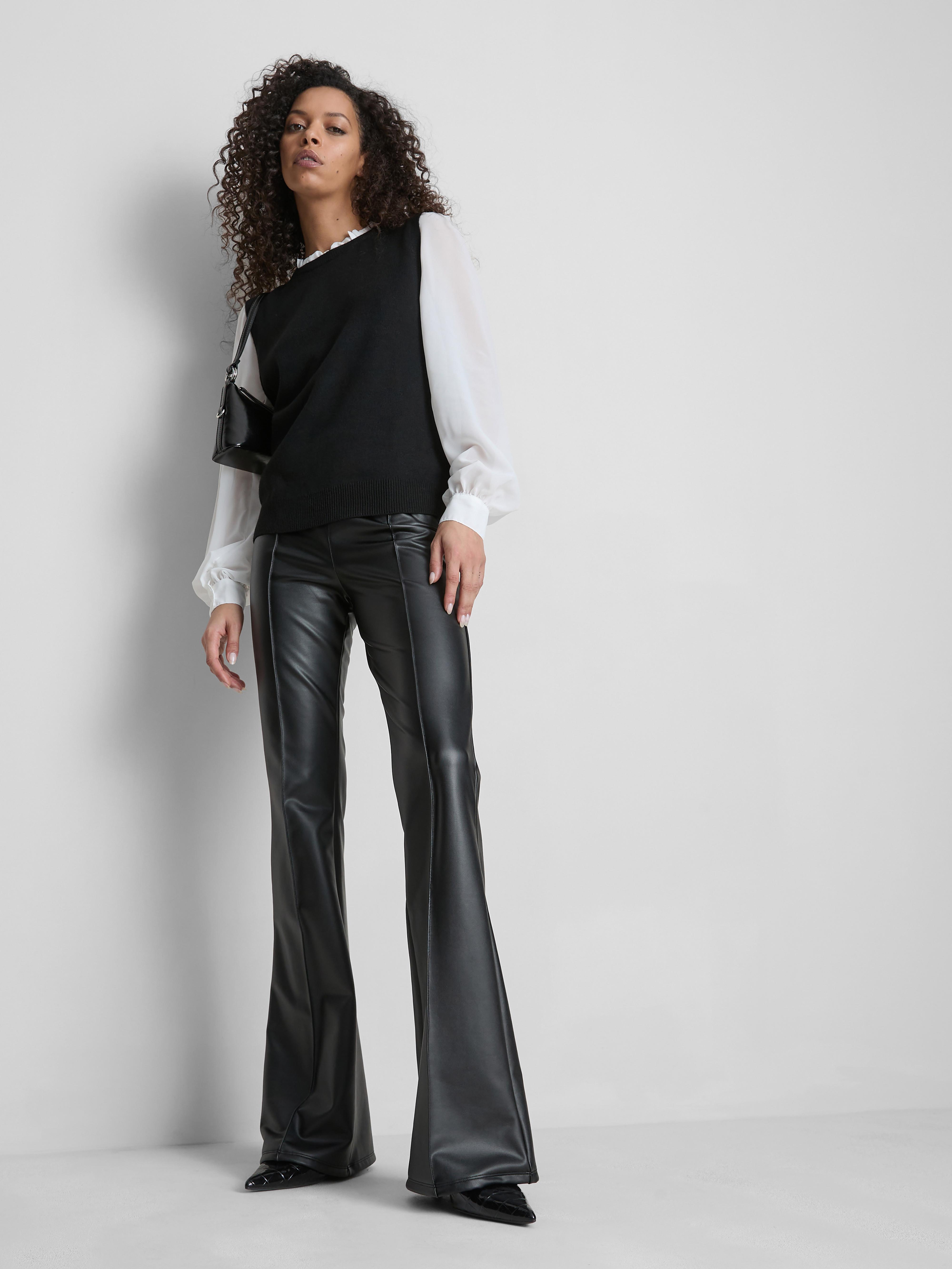 Faux Leather Flared Leggings