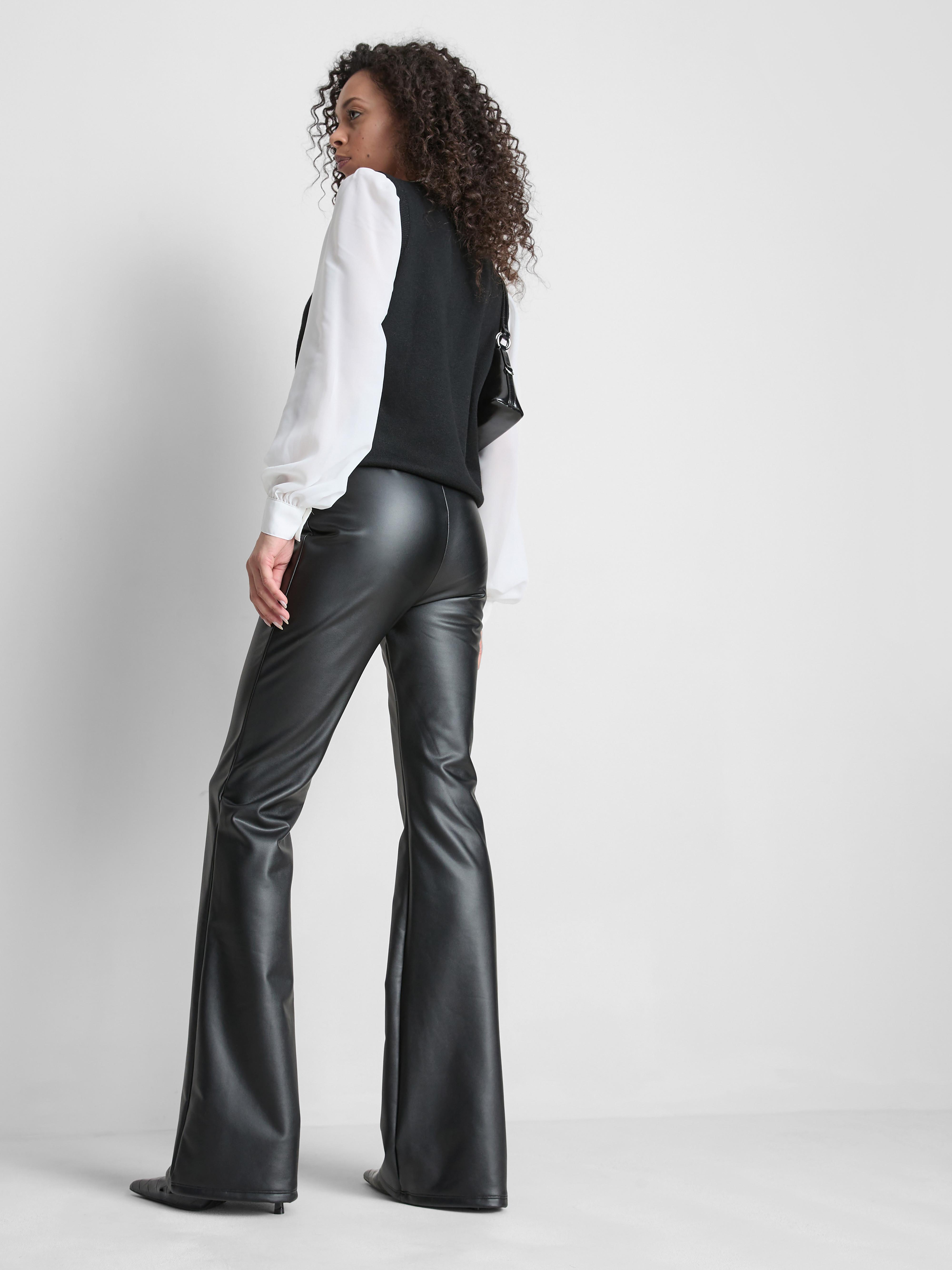 Faux Leather Flared Leggings