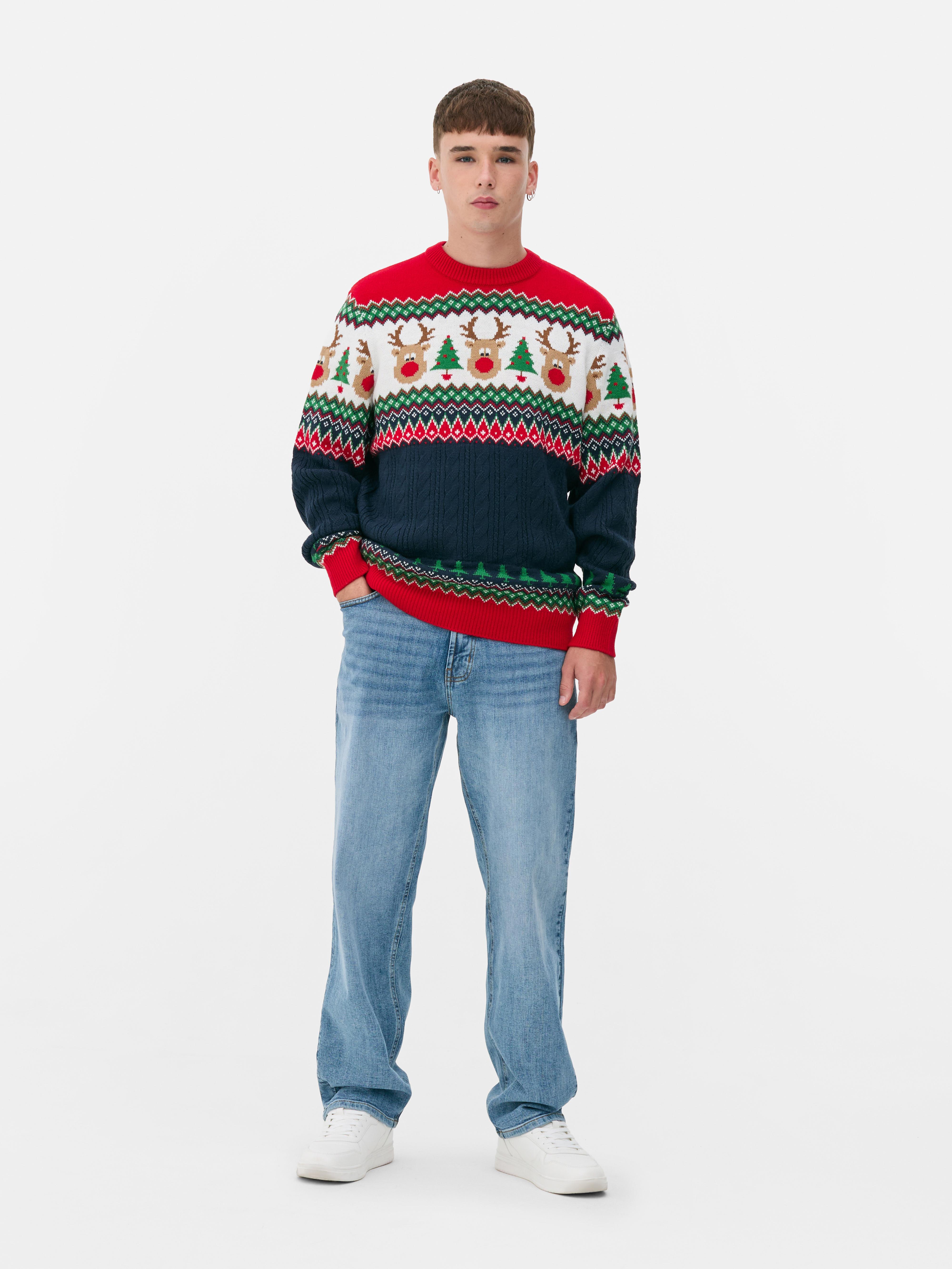 Reindeer Fair Isle Christmas Jumper