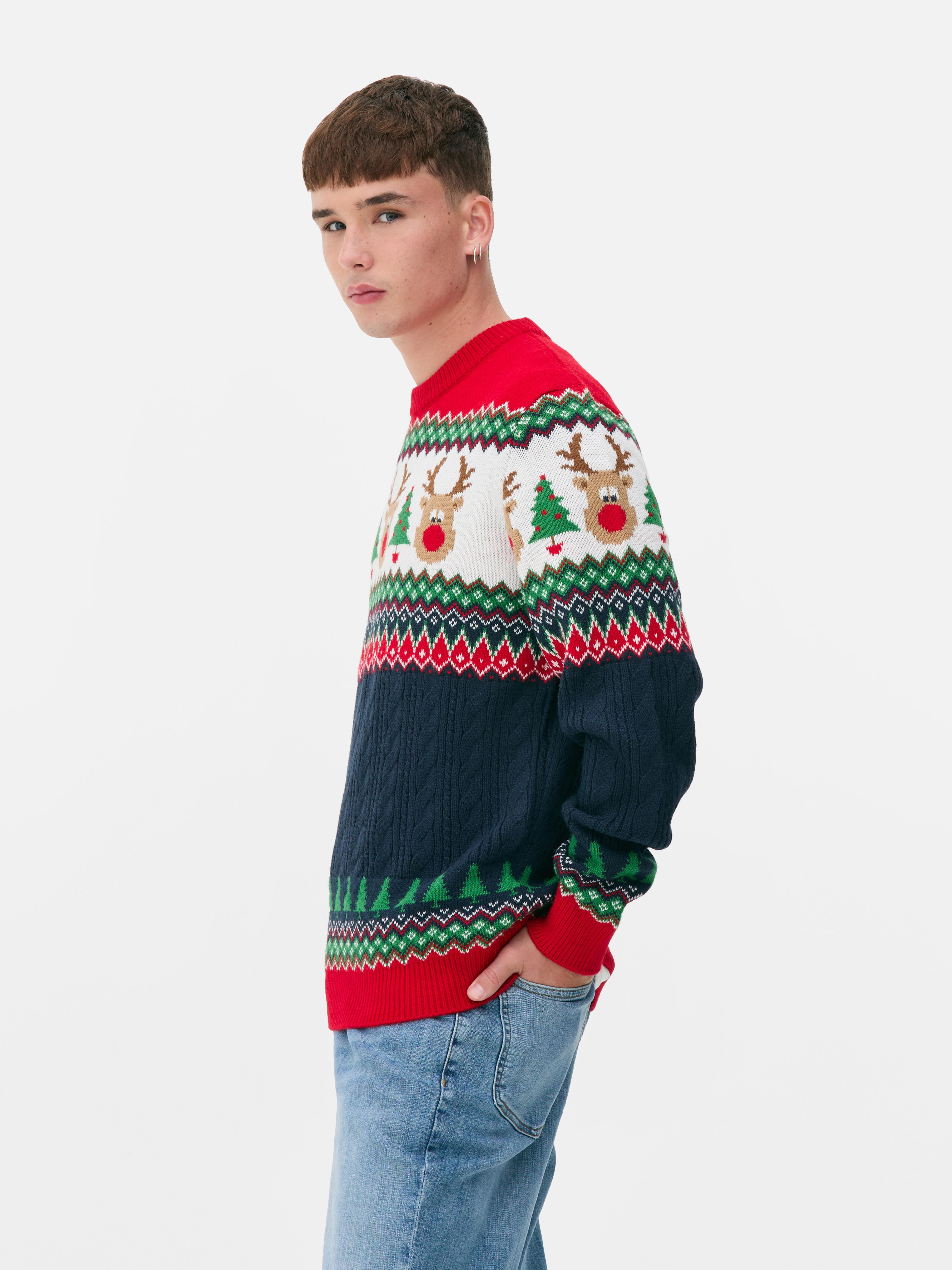 Reindeer Fair Isle Christmas Jumper