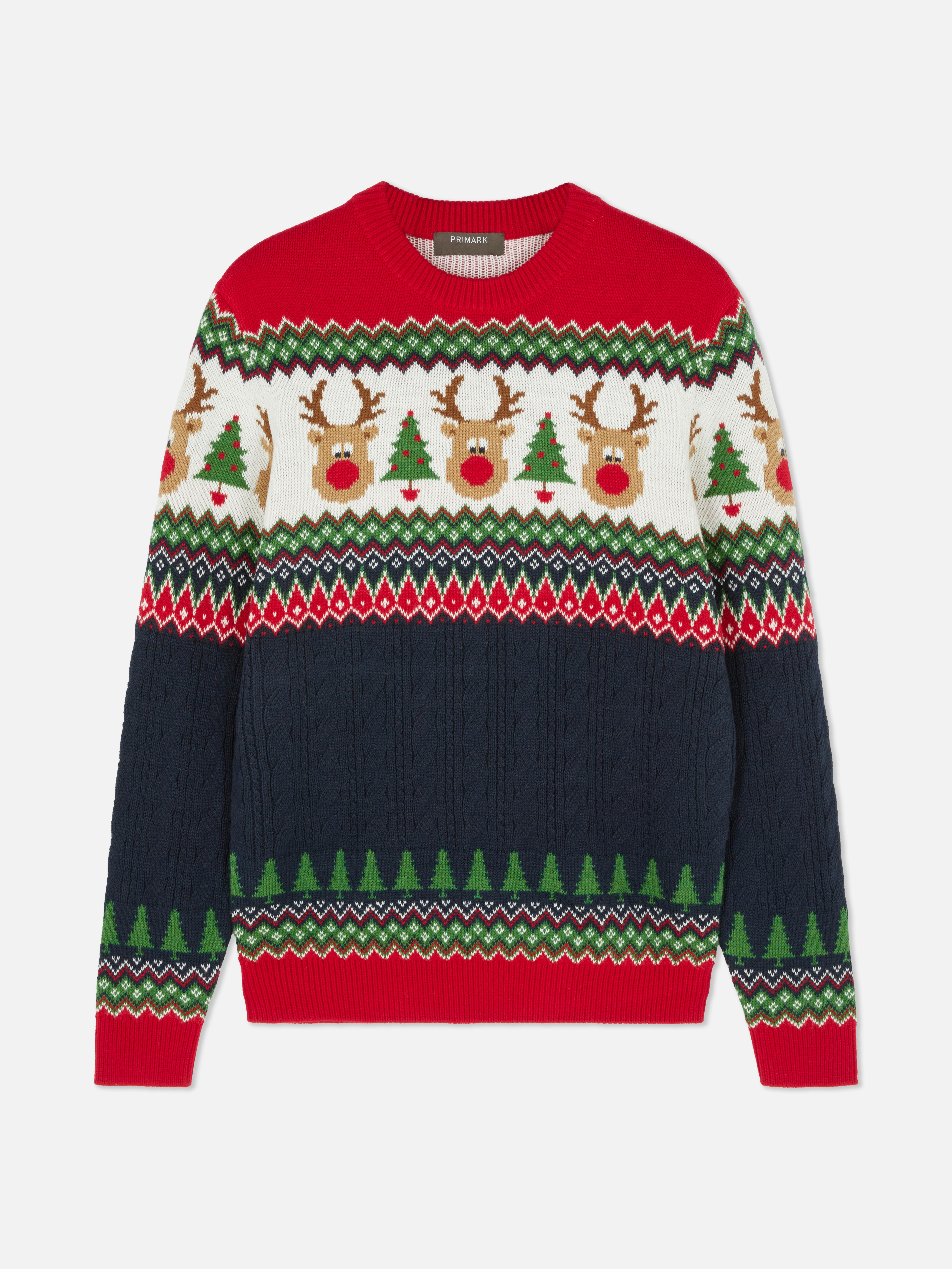 Reindeer Fair Isle Christmas Jumper
