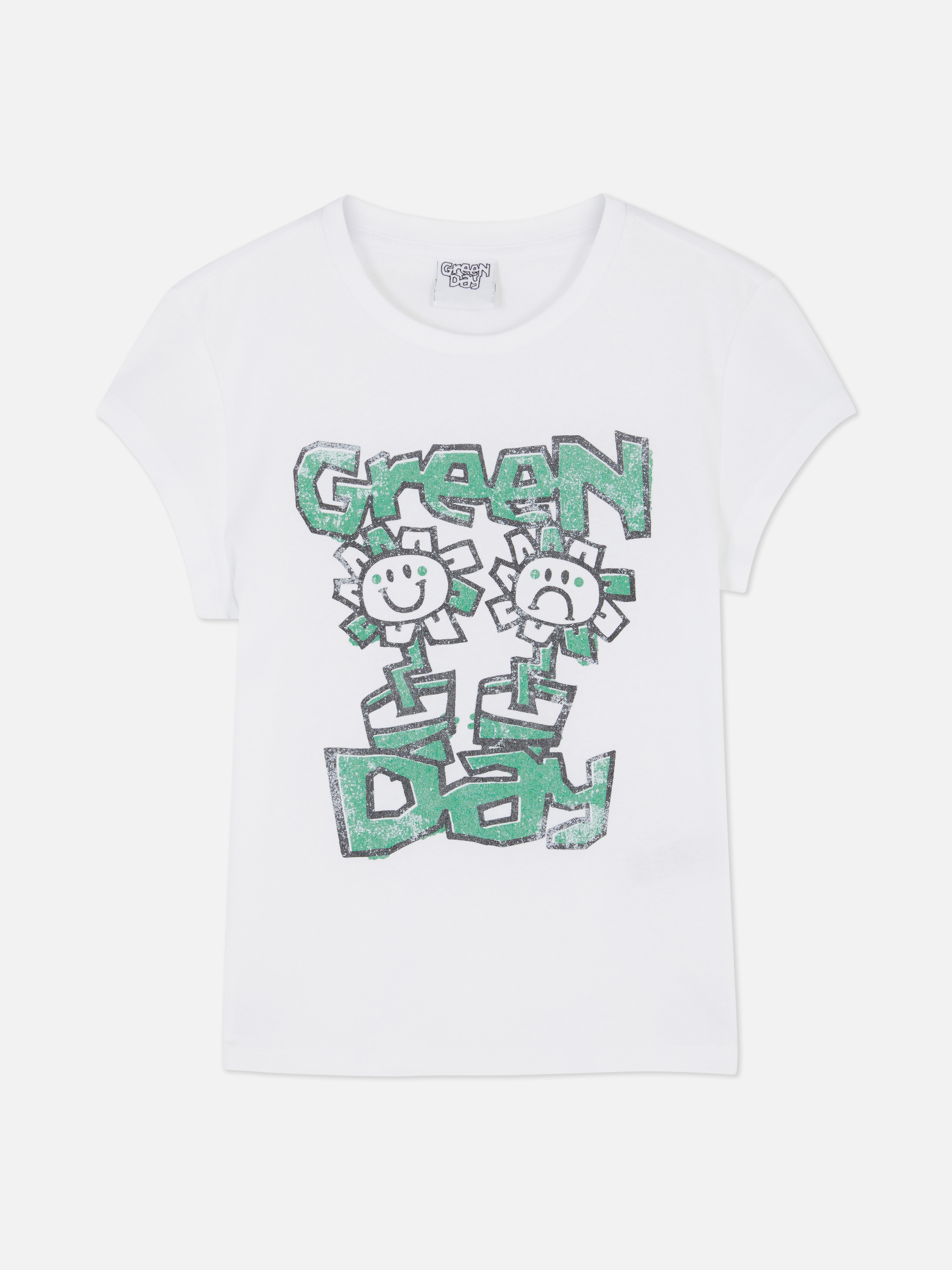 Women's White Green Day Cap Sleeve Tee | Primark