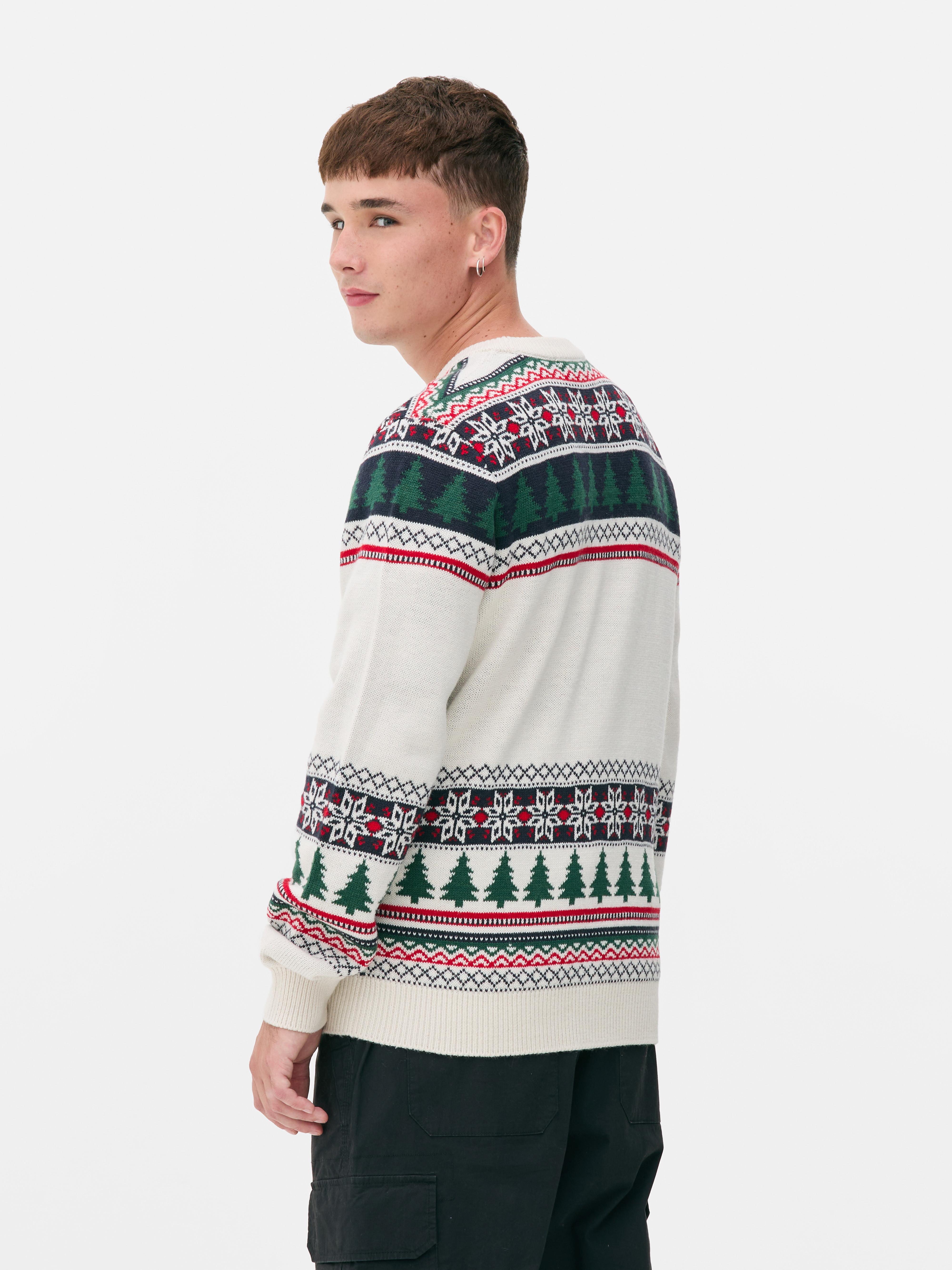 Fairisle-kersttrui met teddybeer