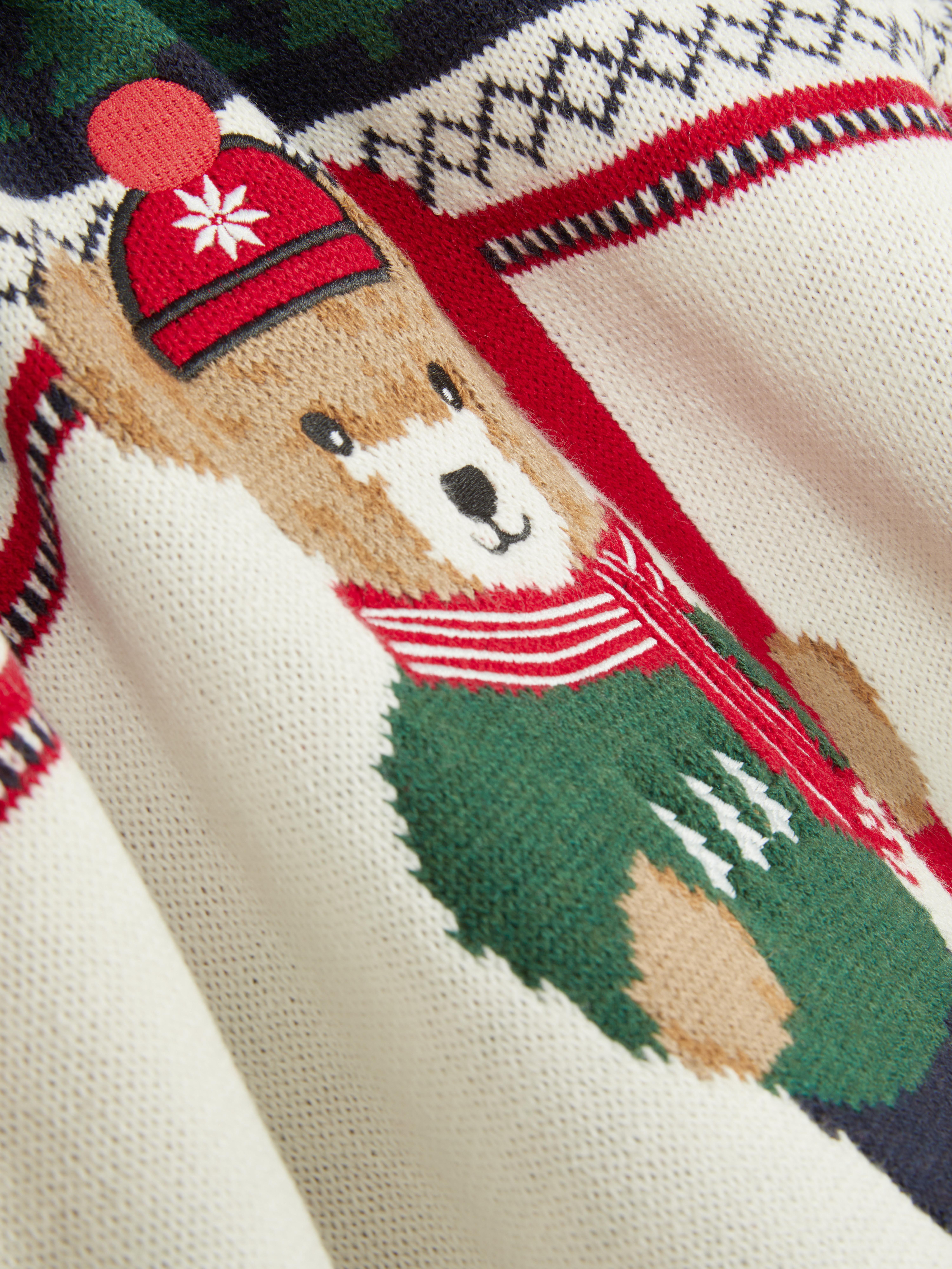 Fairisle-kersttrui met teddybeer