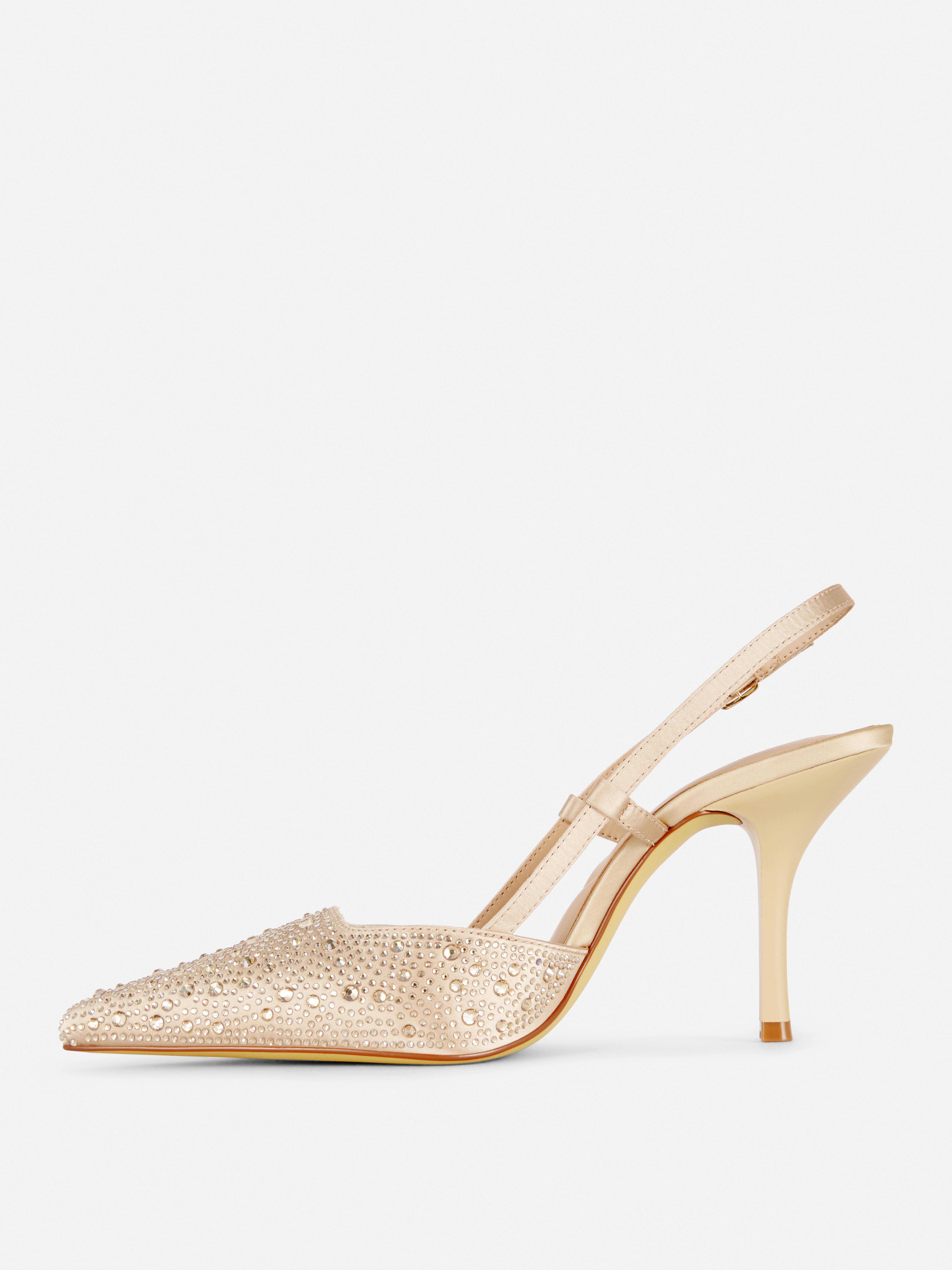 Slingback met hak en stras