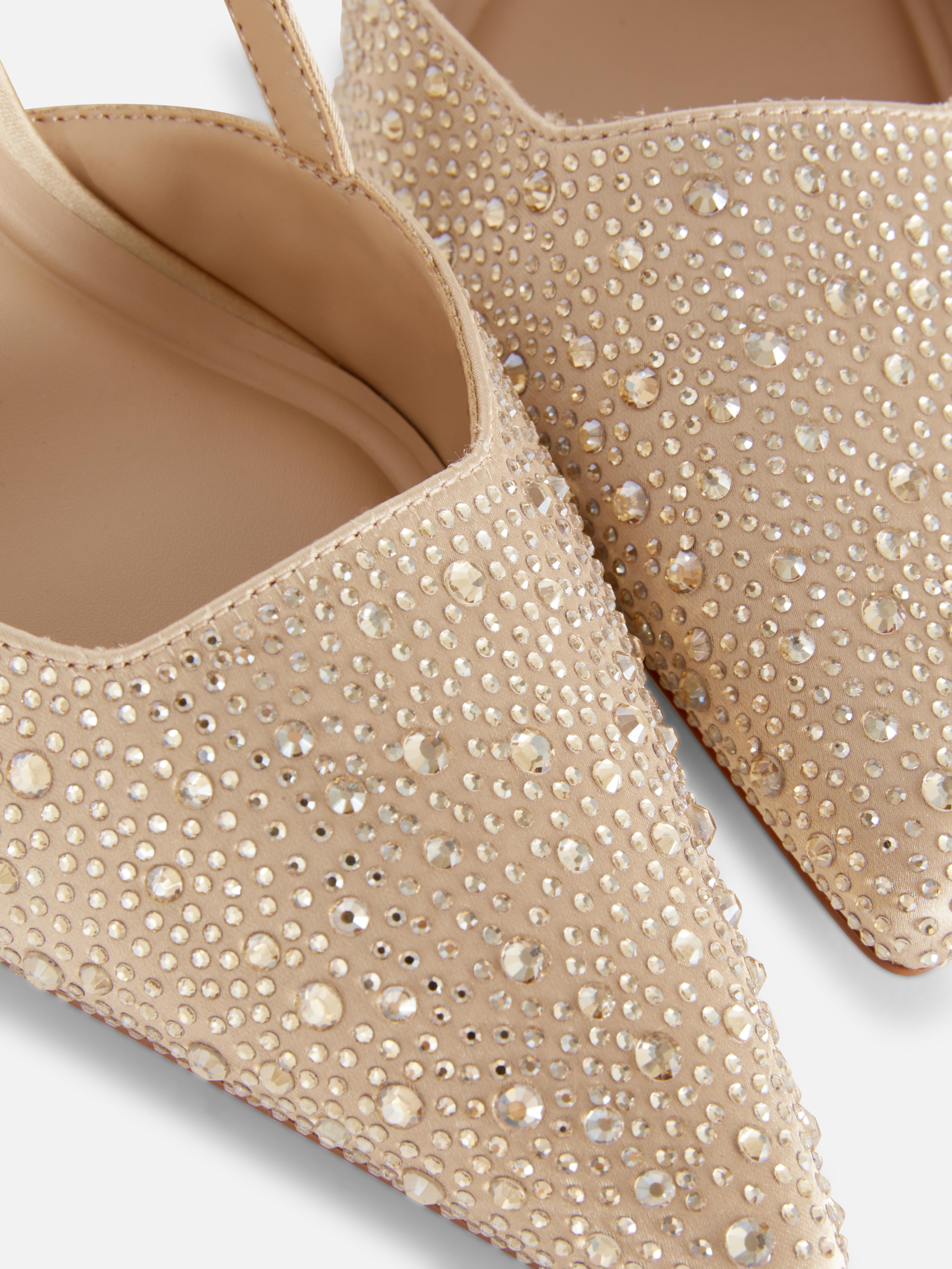 Slingback met hak en stras