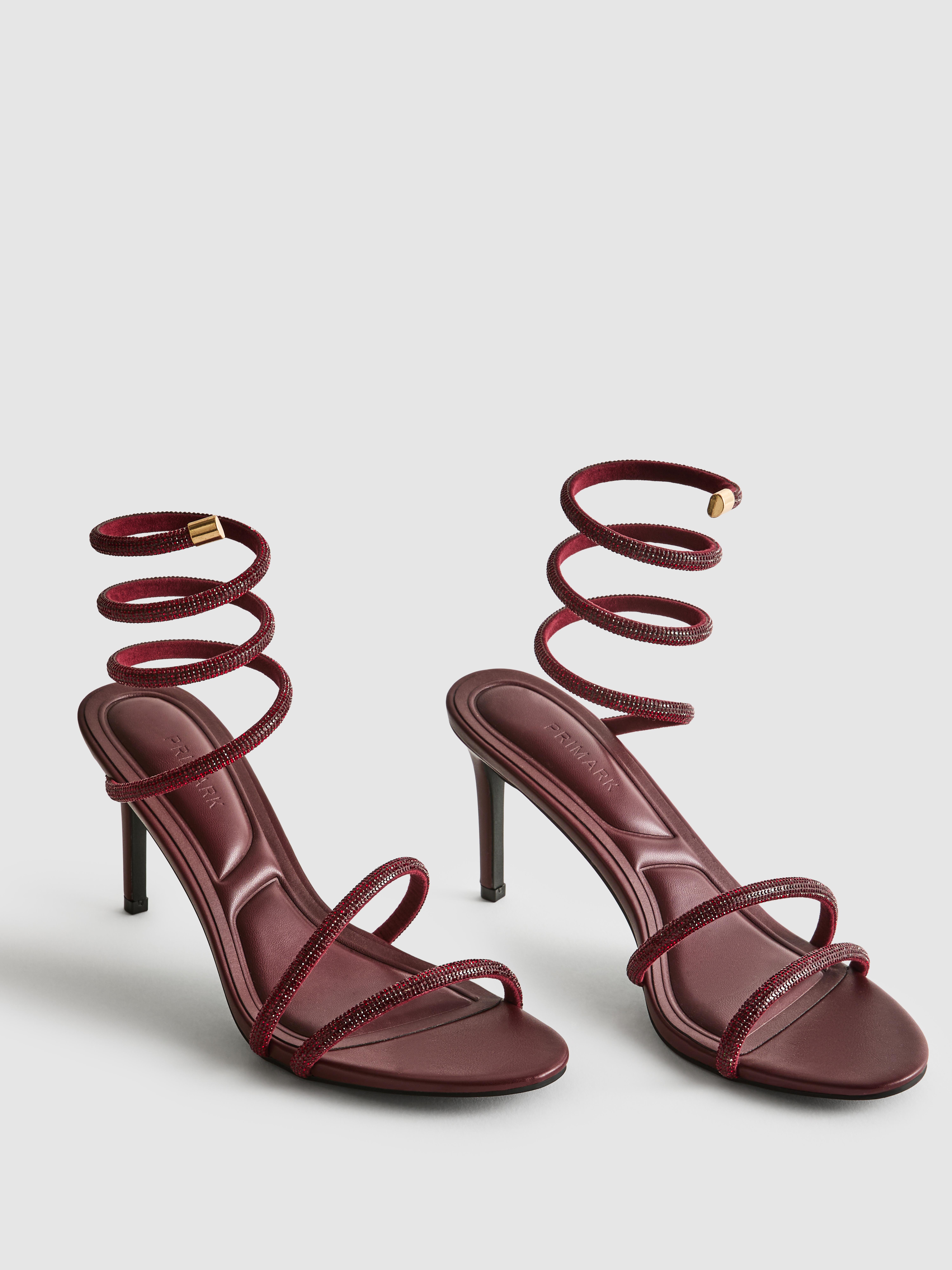 Spiral Diamante Heeled Sandals