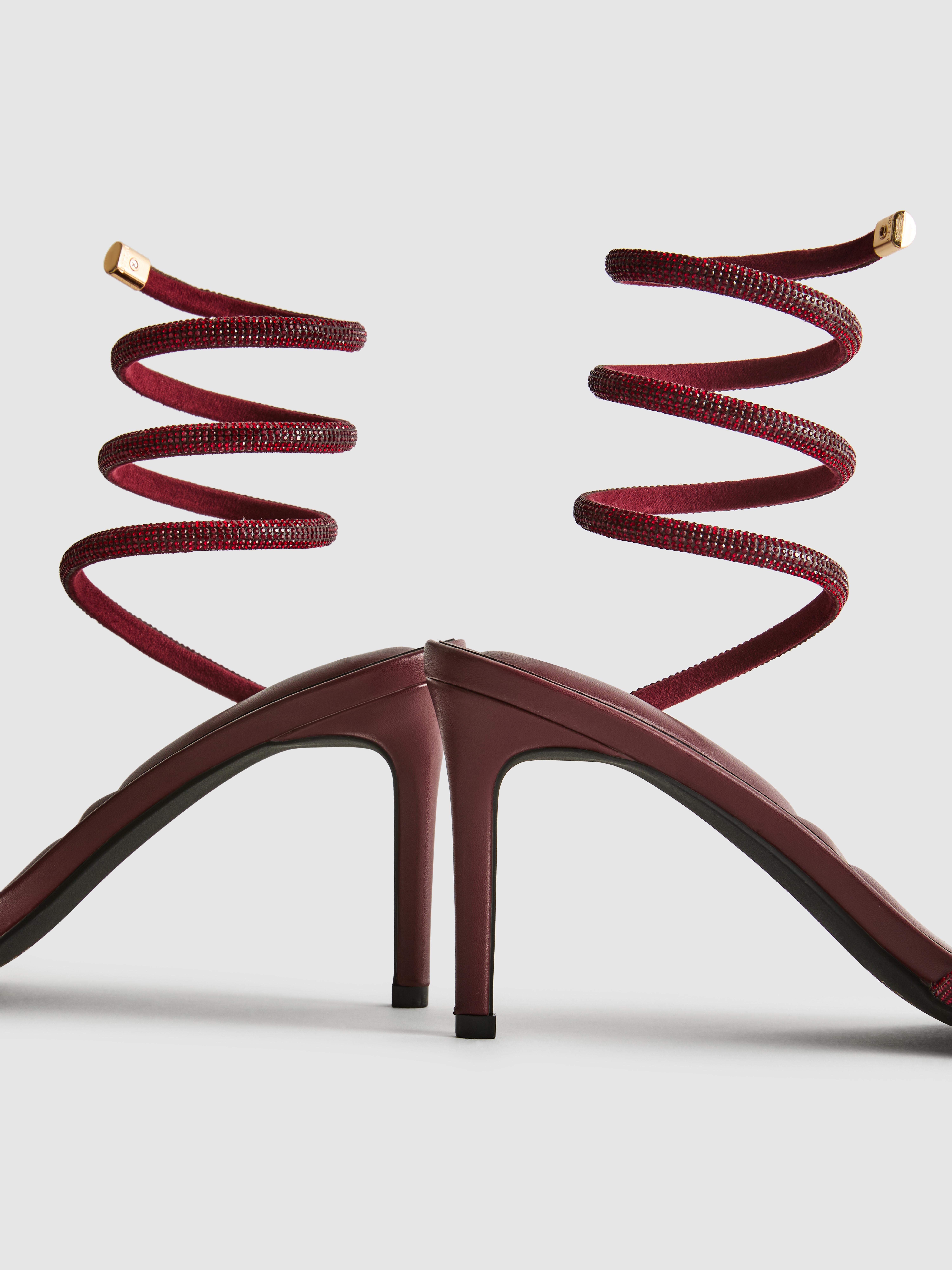 Spiral Diamante Heeled Sandals