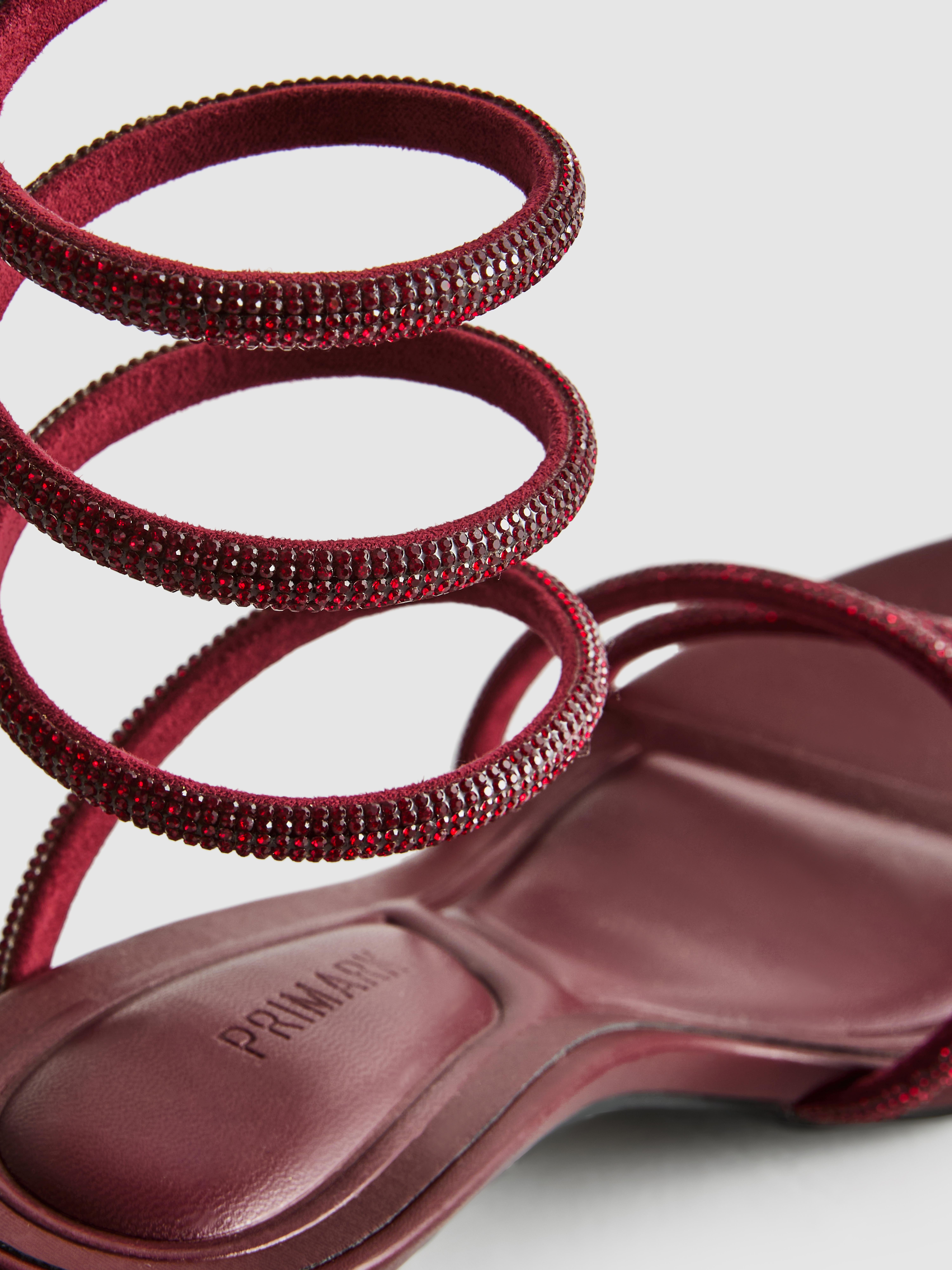 Spiral Diamante Heeled Sandals