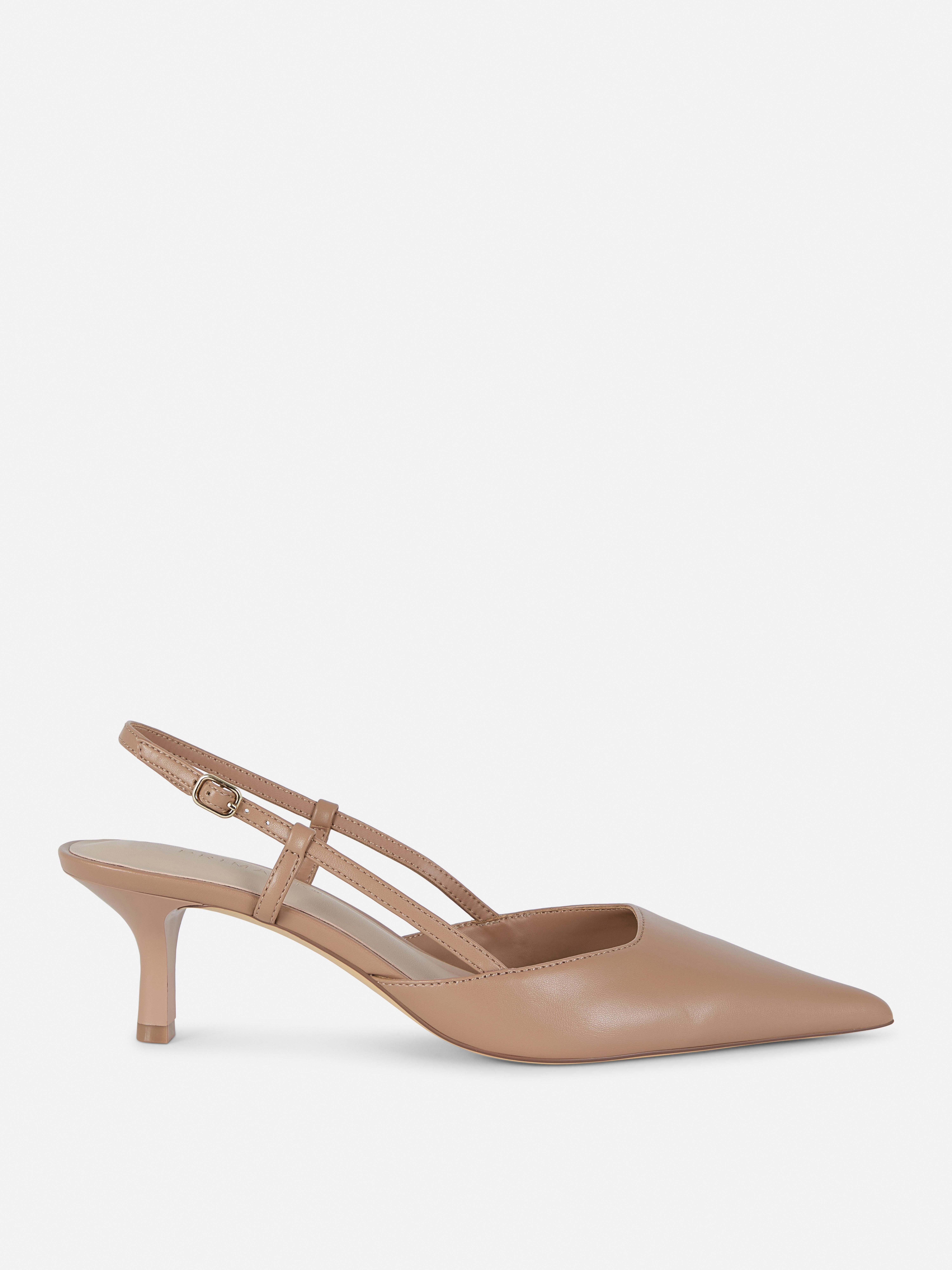 Zapatos de tacón chincheta con tira en el talón