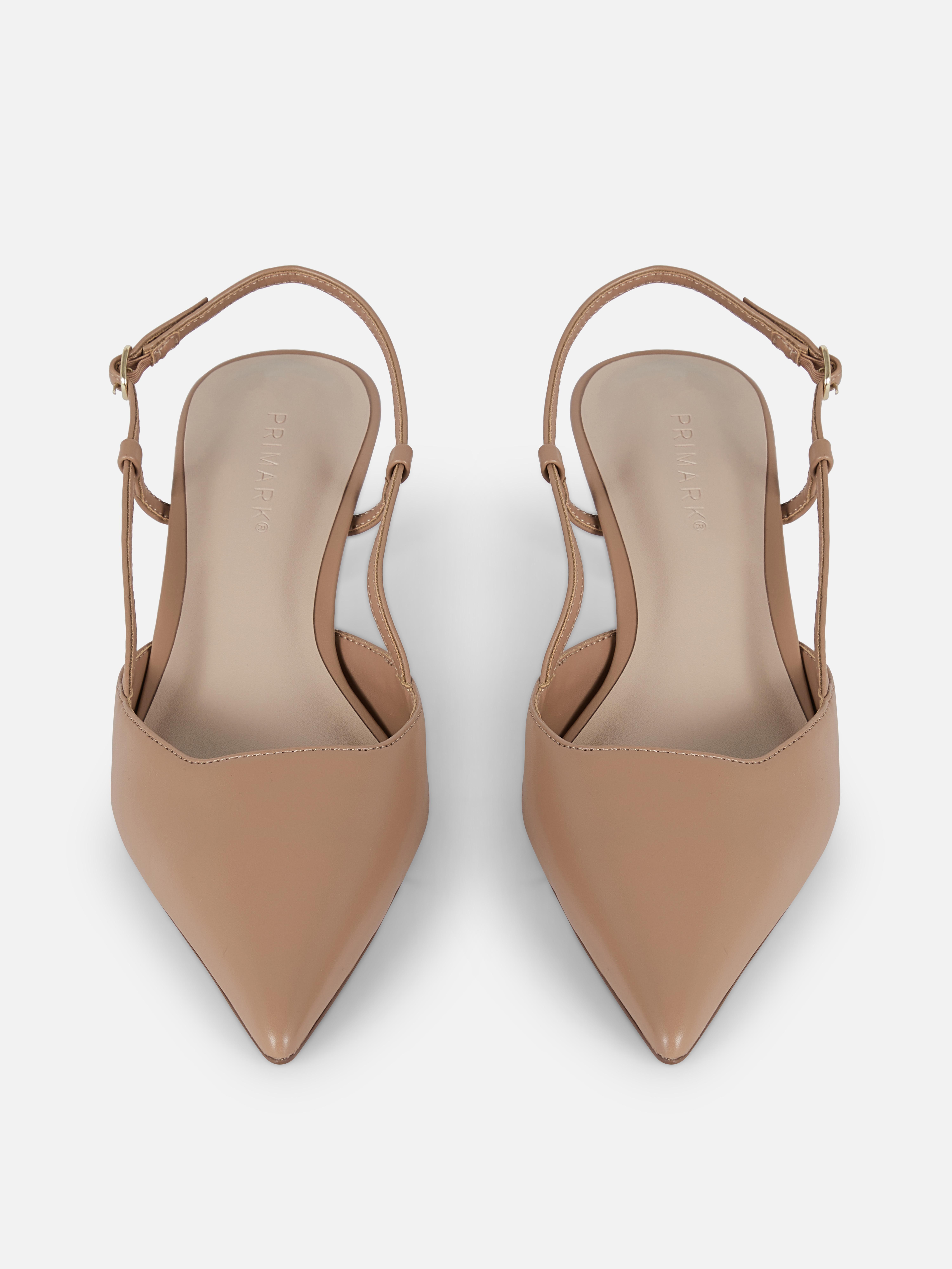 PU Slingback Kitten Heels