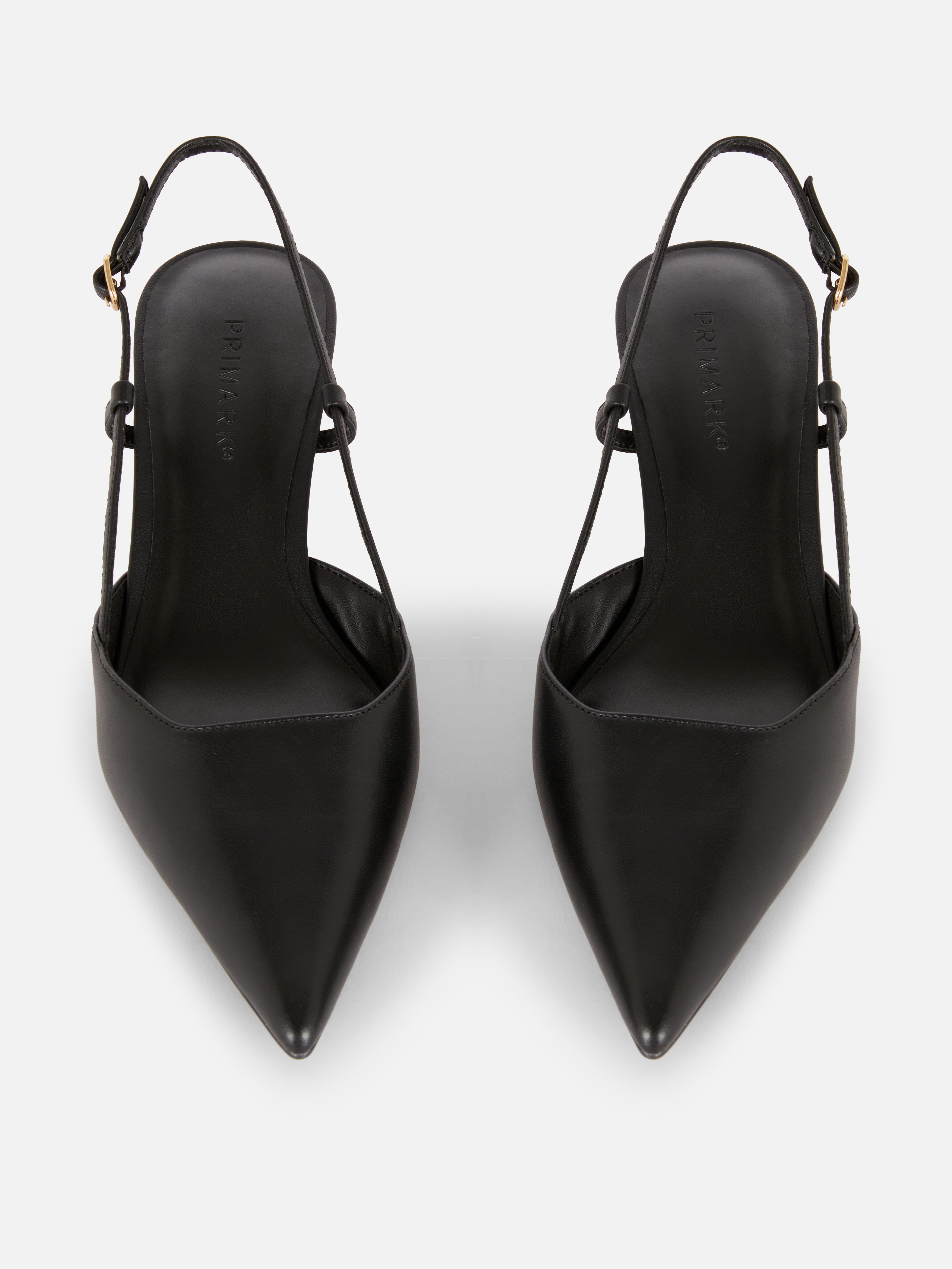 Chaussures à talon bas ouvert en simili cuir
