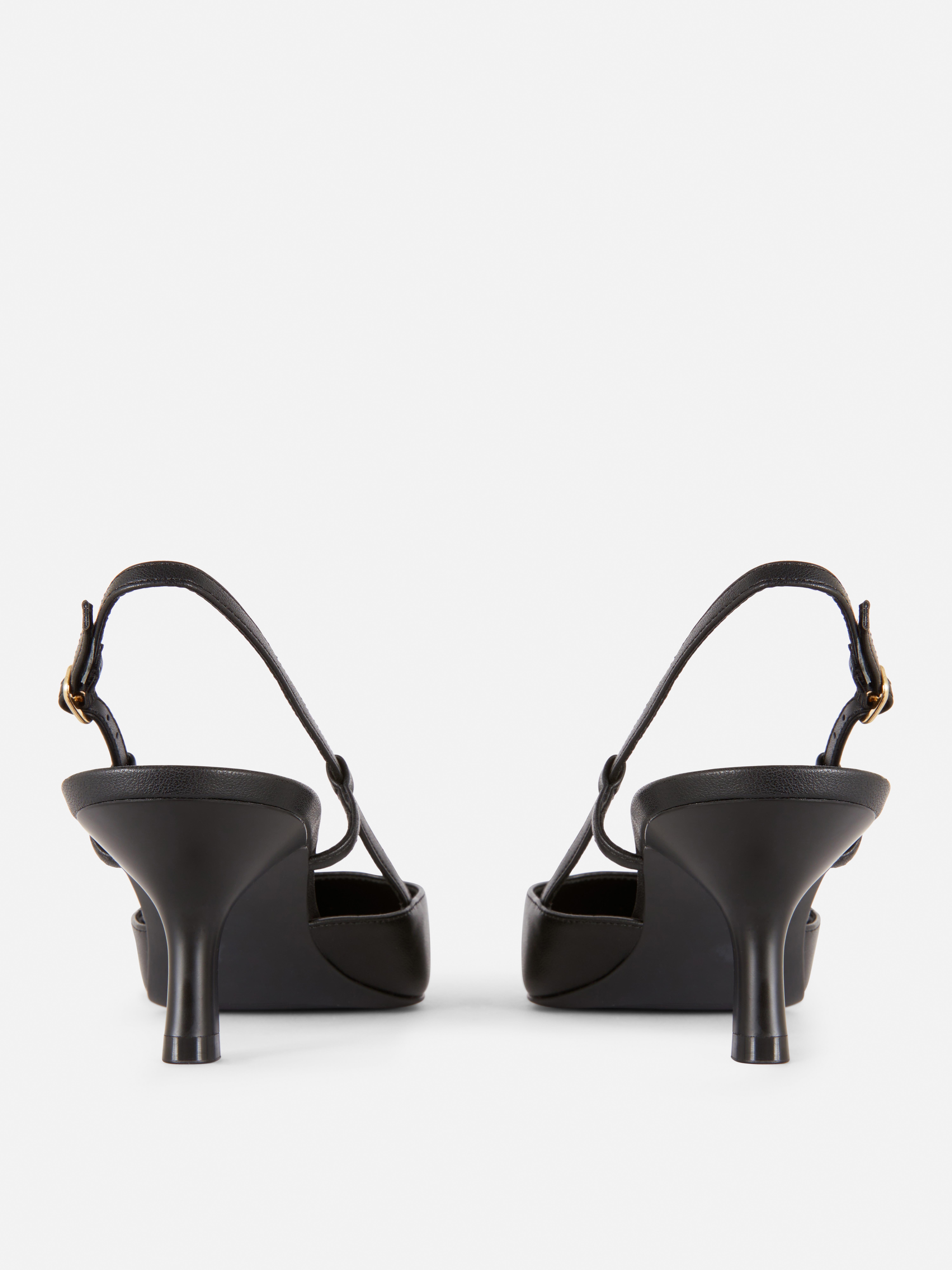 Chaussures à talon bas ouvert en simili cuir