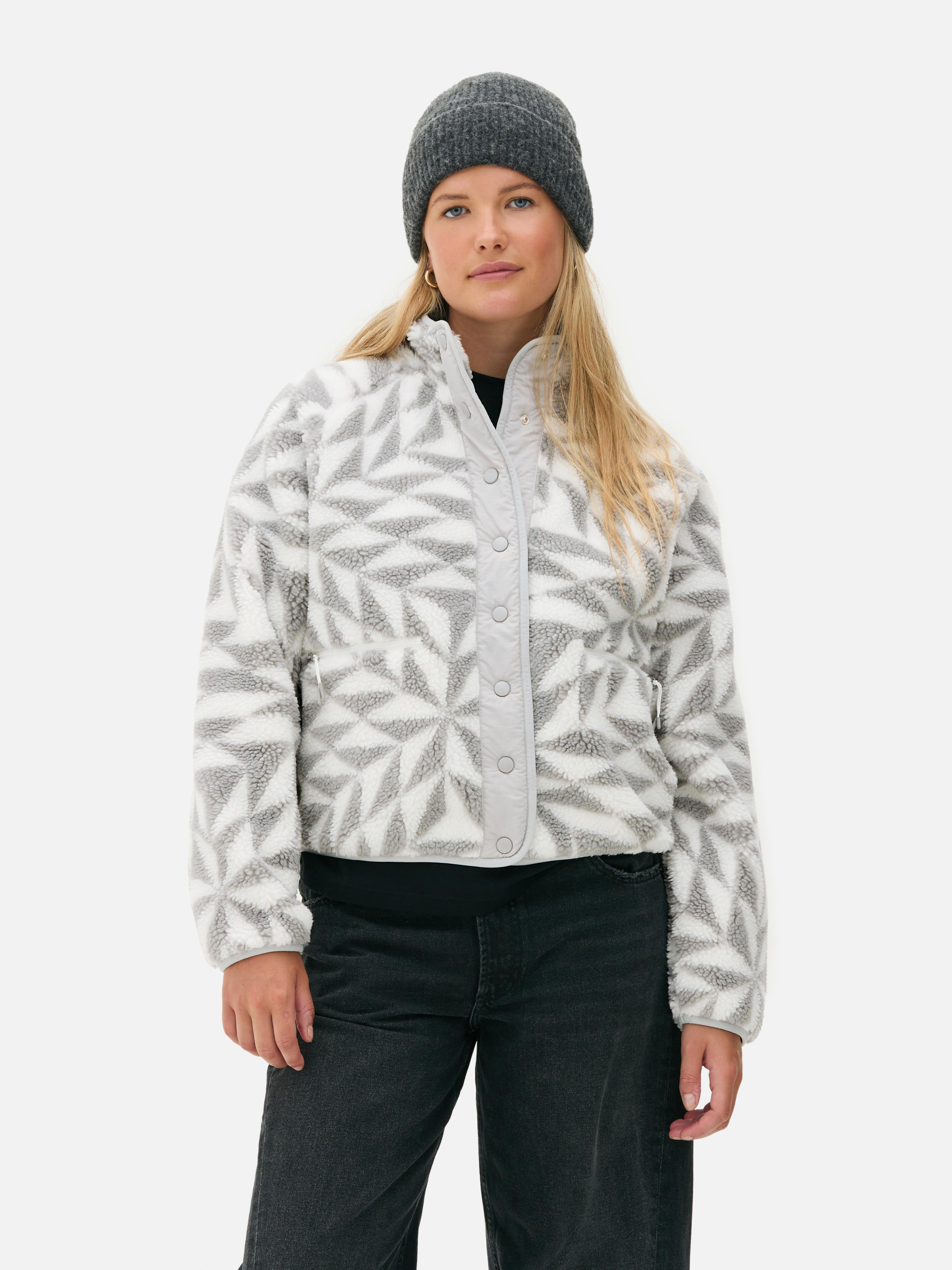 Printed Popper Borg Fleece Grey