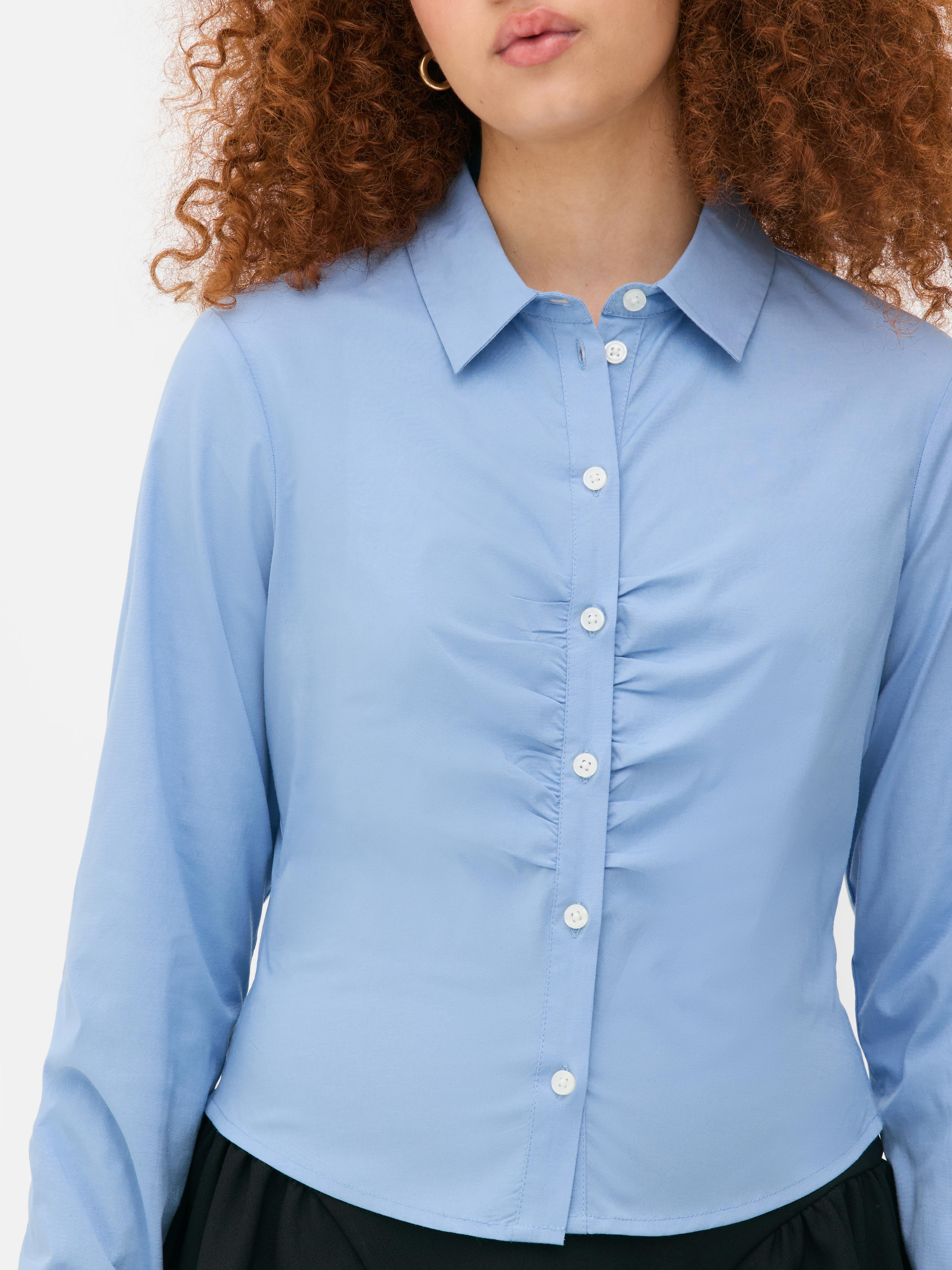 Camisa franzida curta