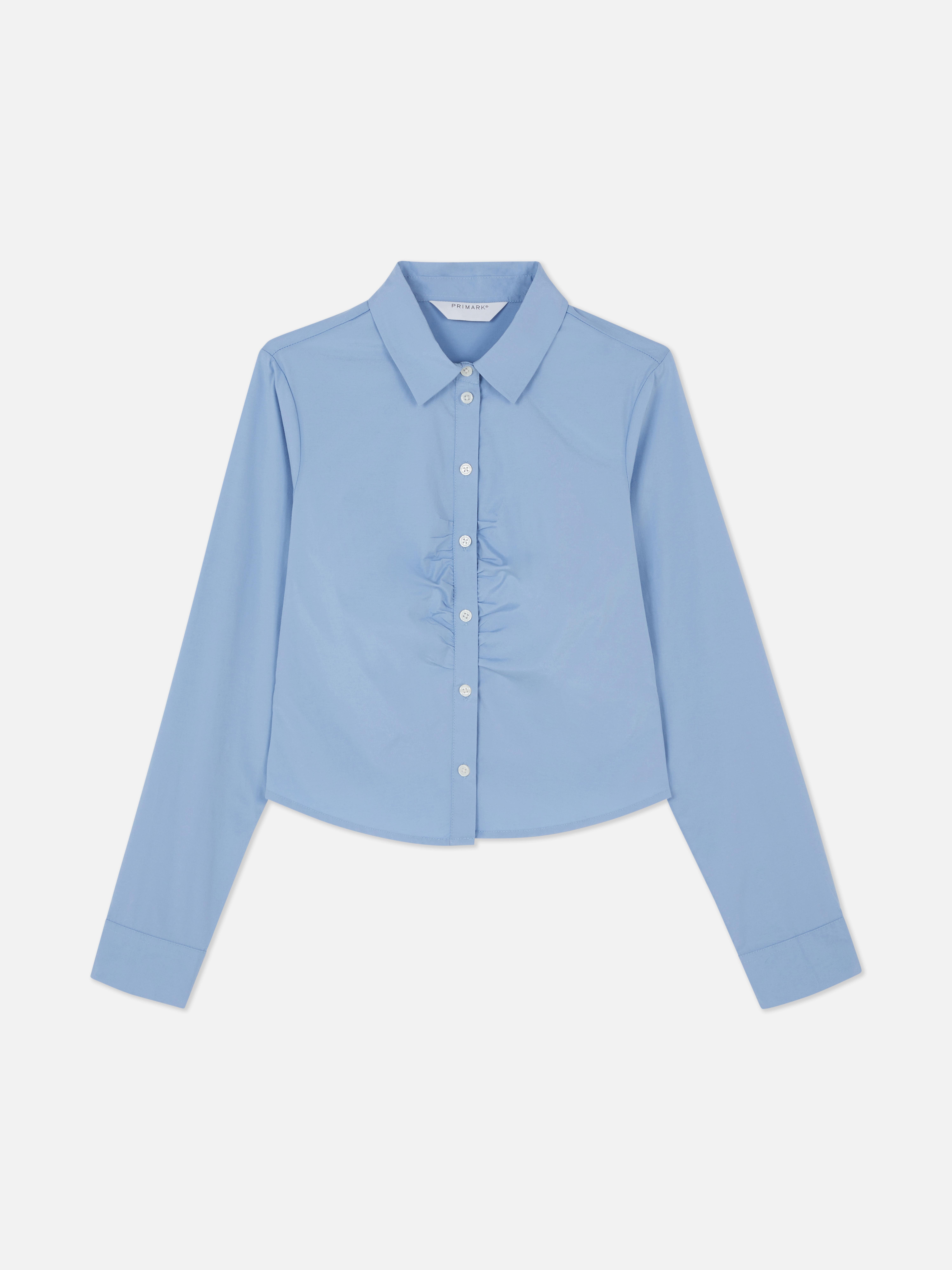 Camisa franzida curta