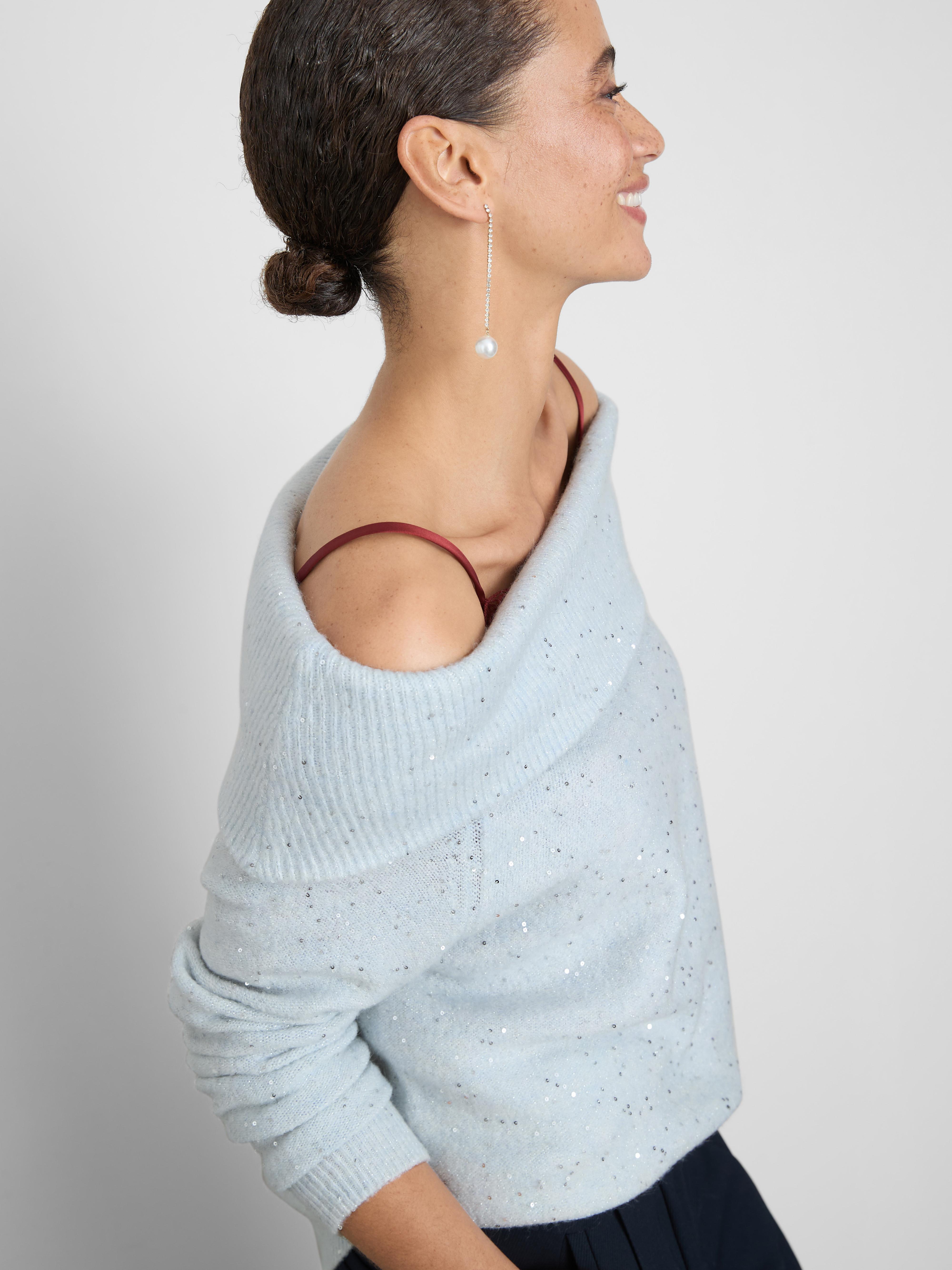 Embroidered Bardot Jumper