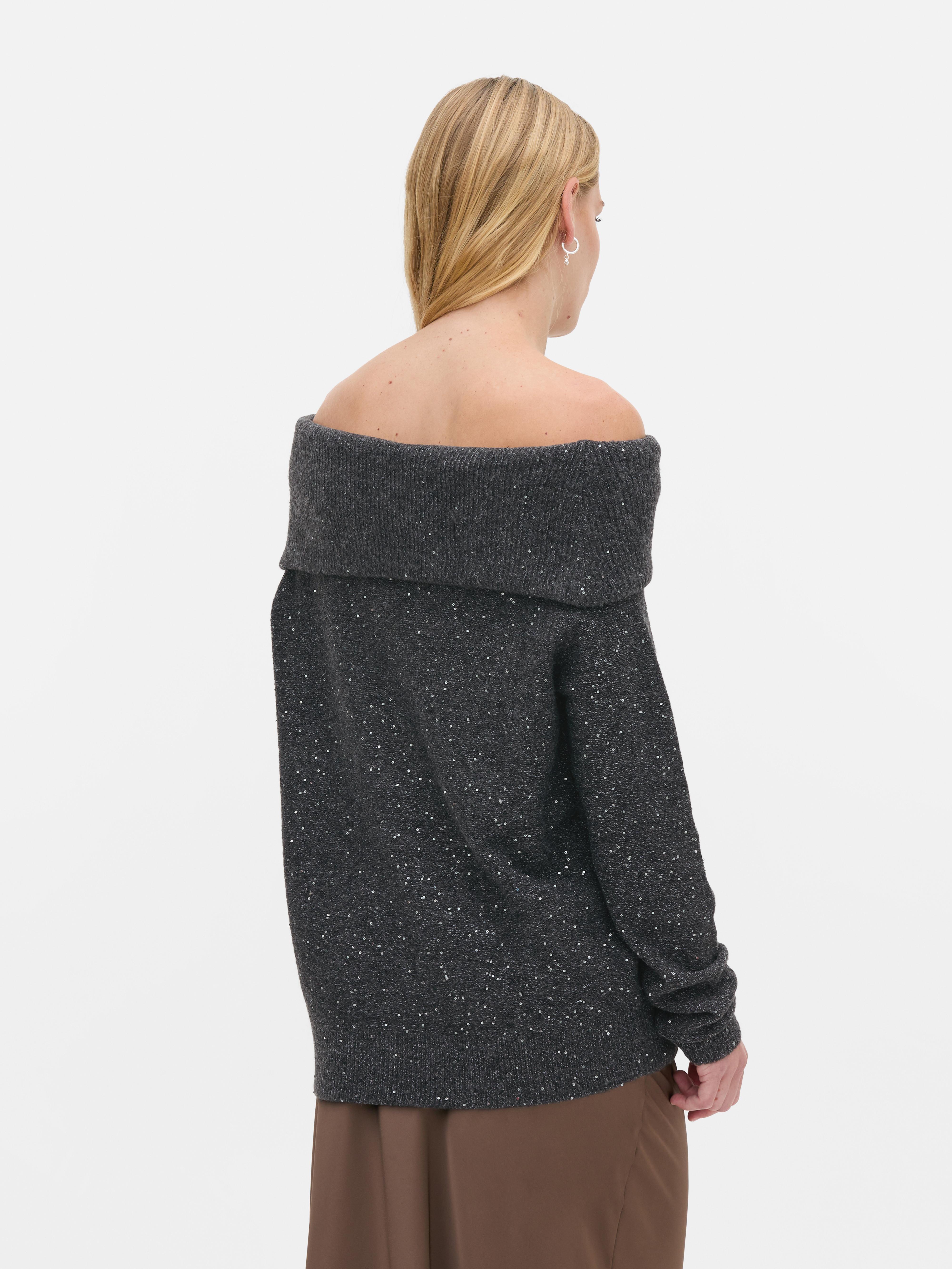 Jersey bardot con bordado