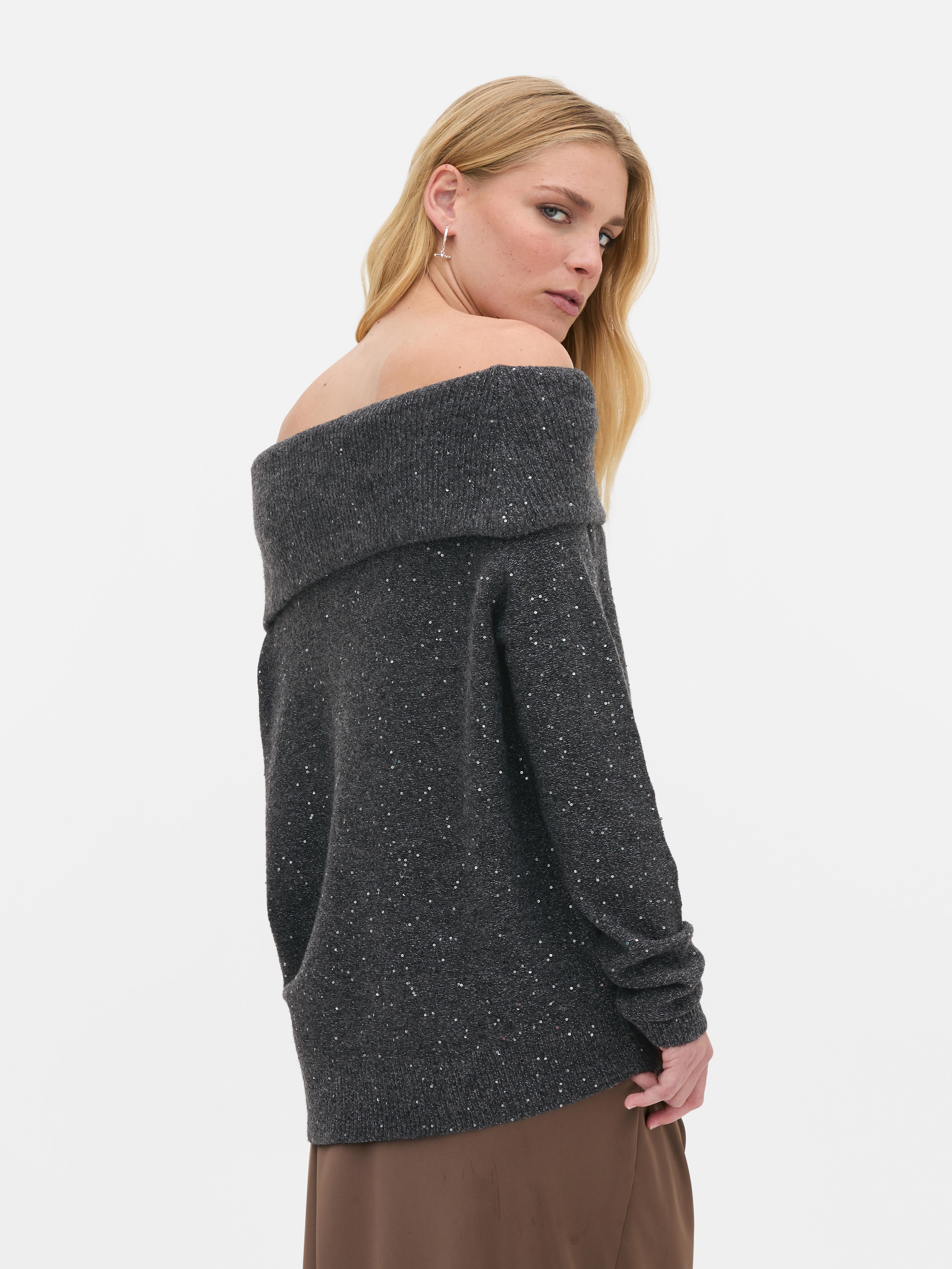 Jersey bardot con bordado