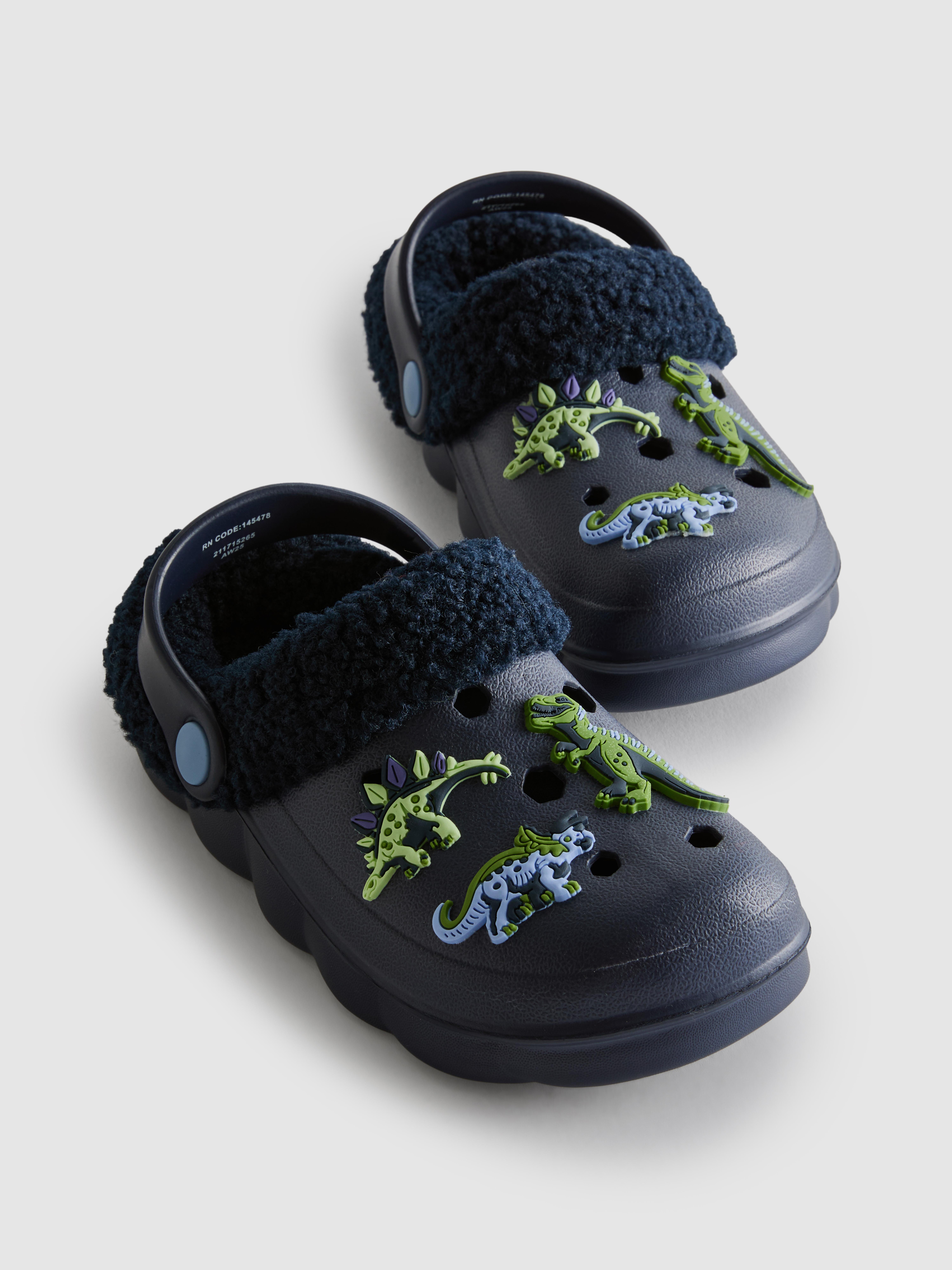 Dinosaur Faux Flug Clog Slippers