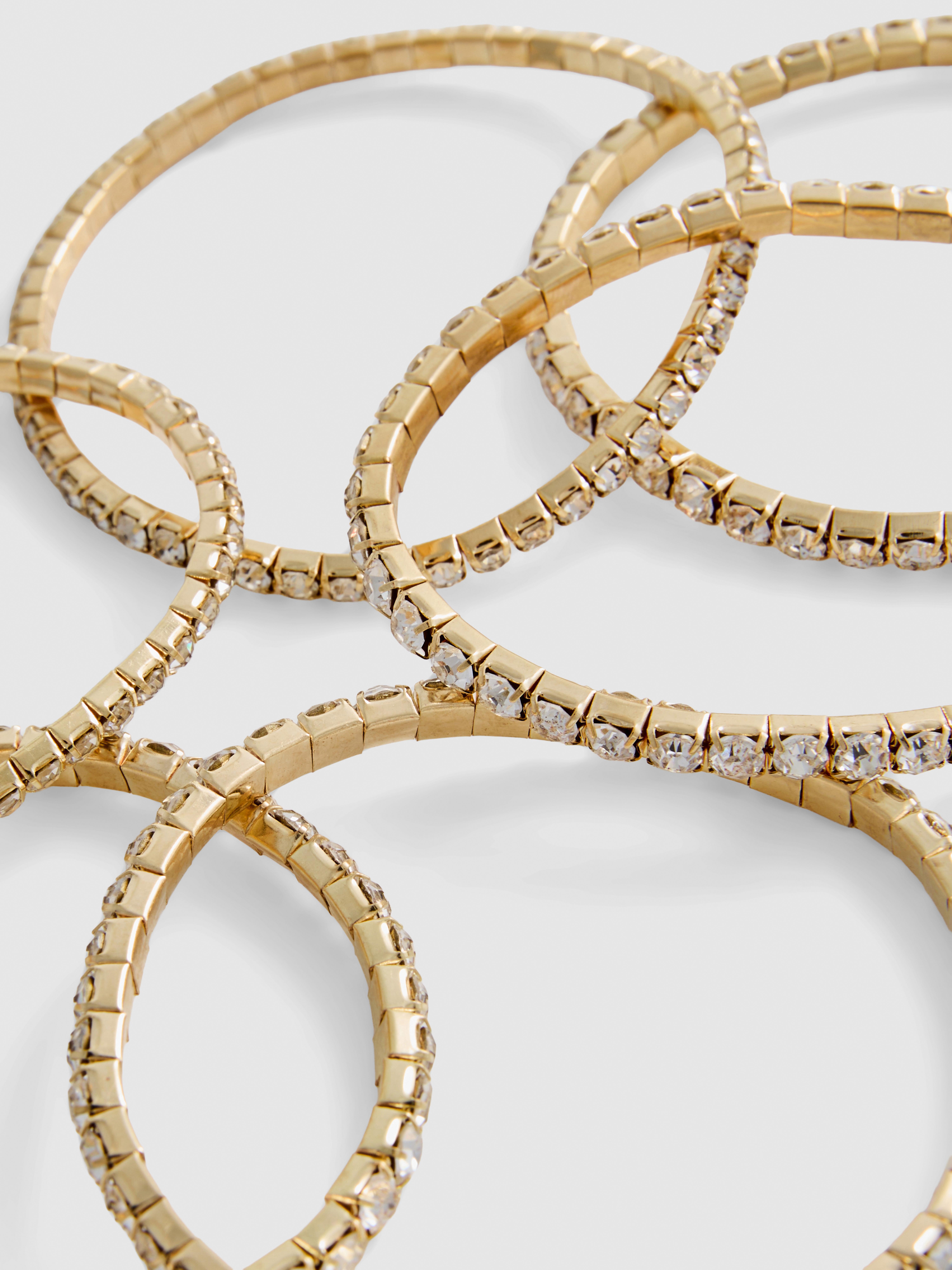 6pk Diamanté Bracelets