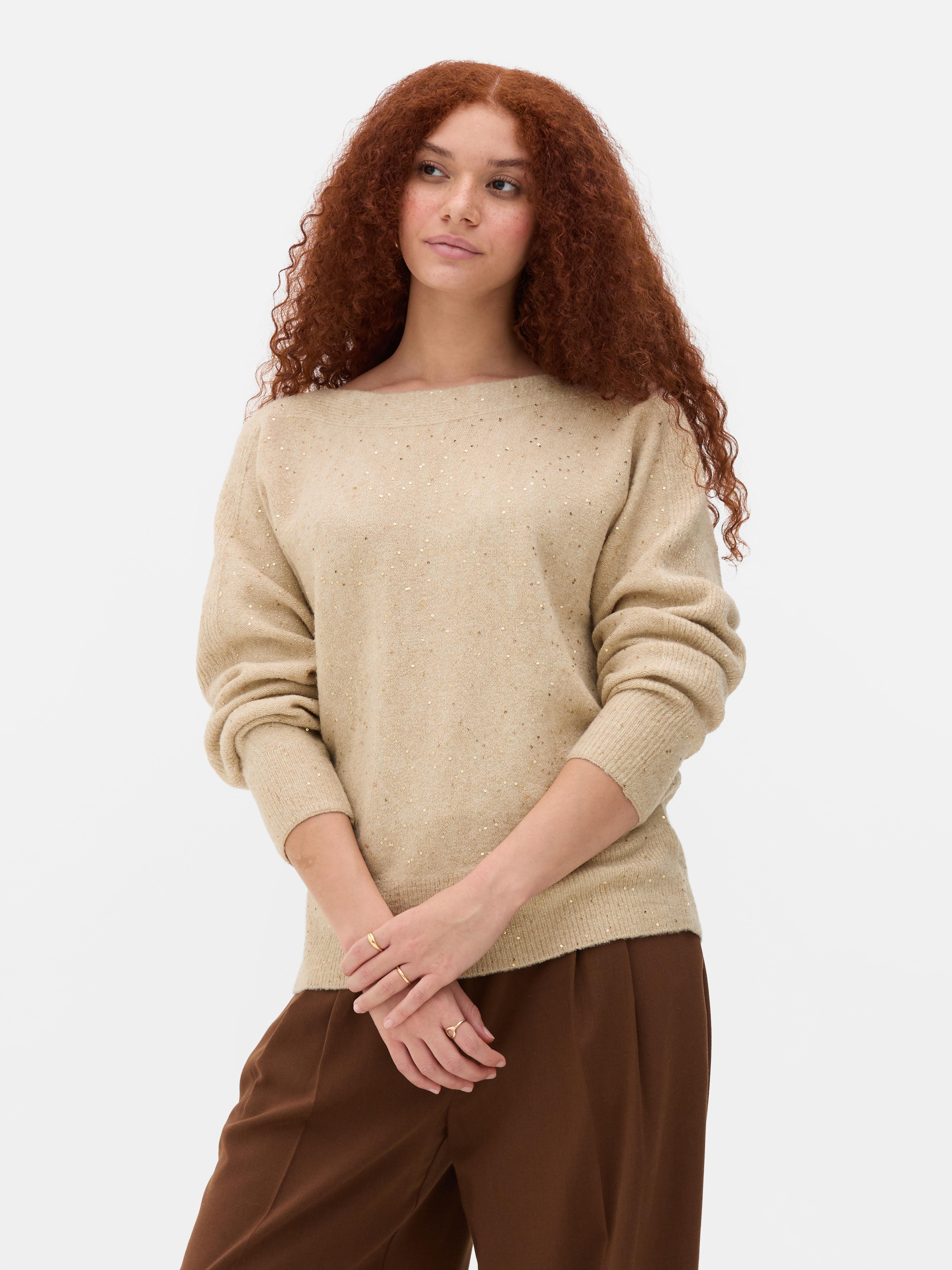 Boat Neck Sparkle Jumper