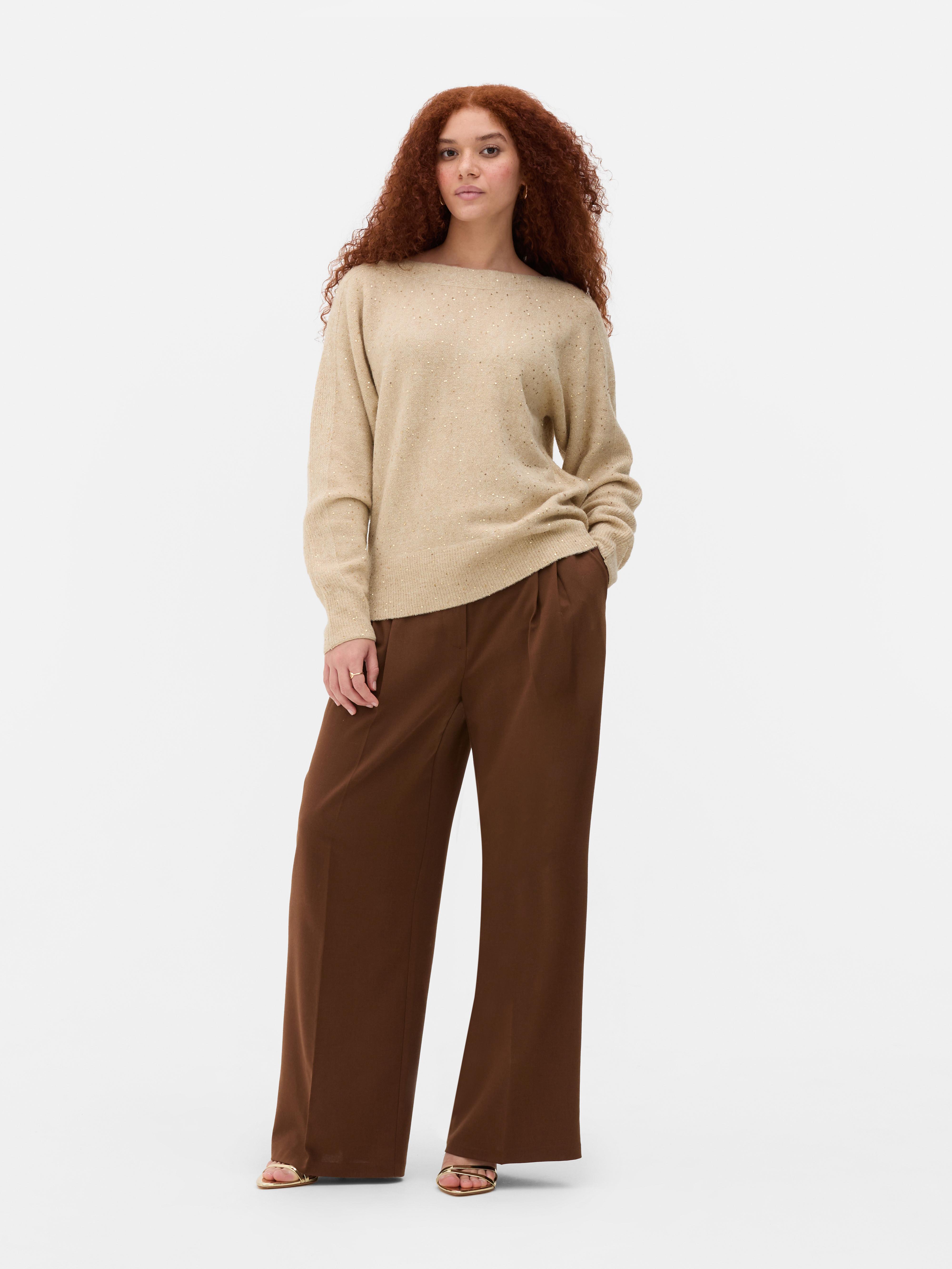 Boat Neck Sparkle Jumper
