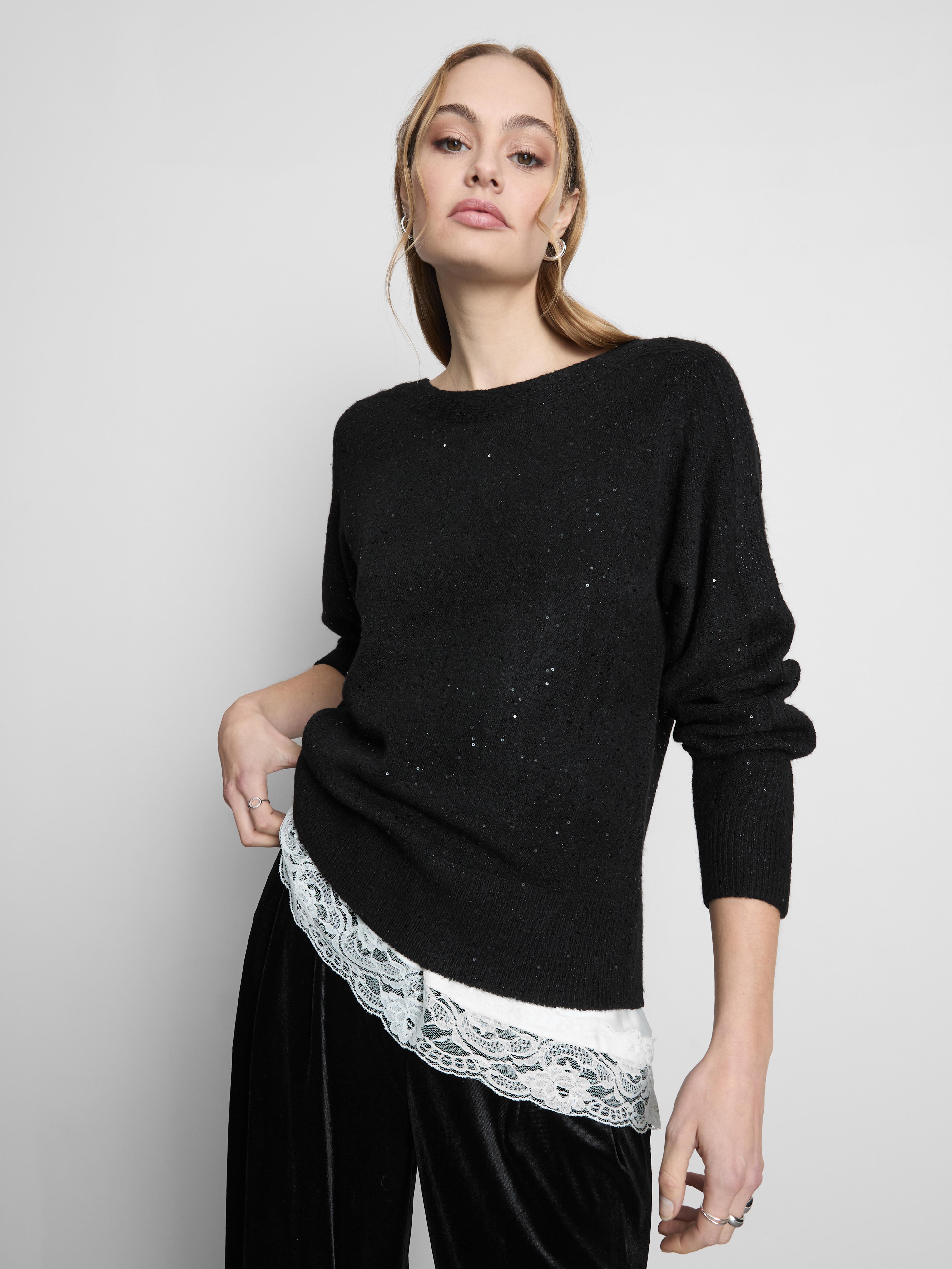Boat Neck Sparkle Jumper