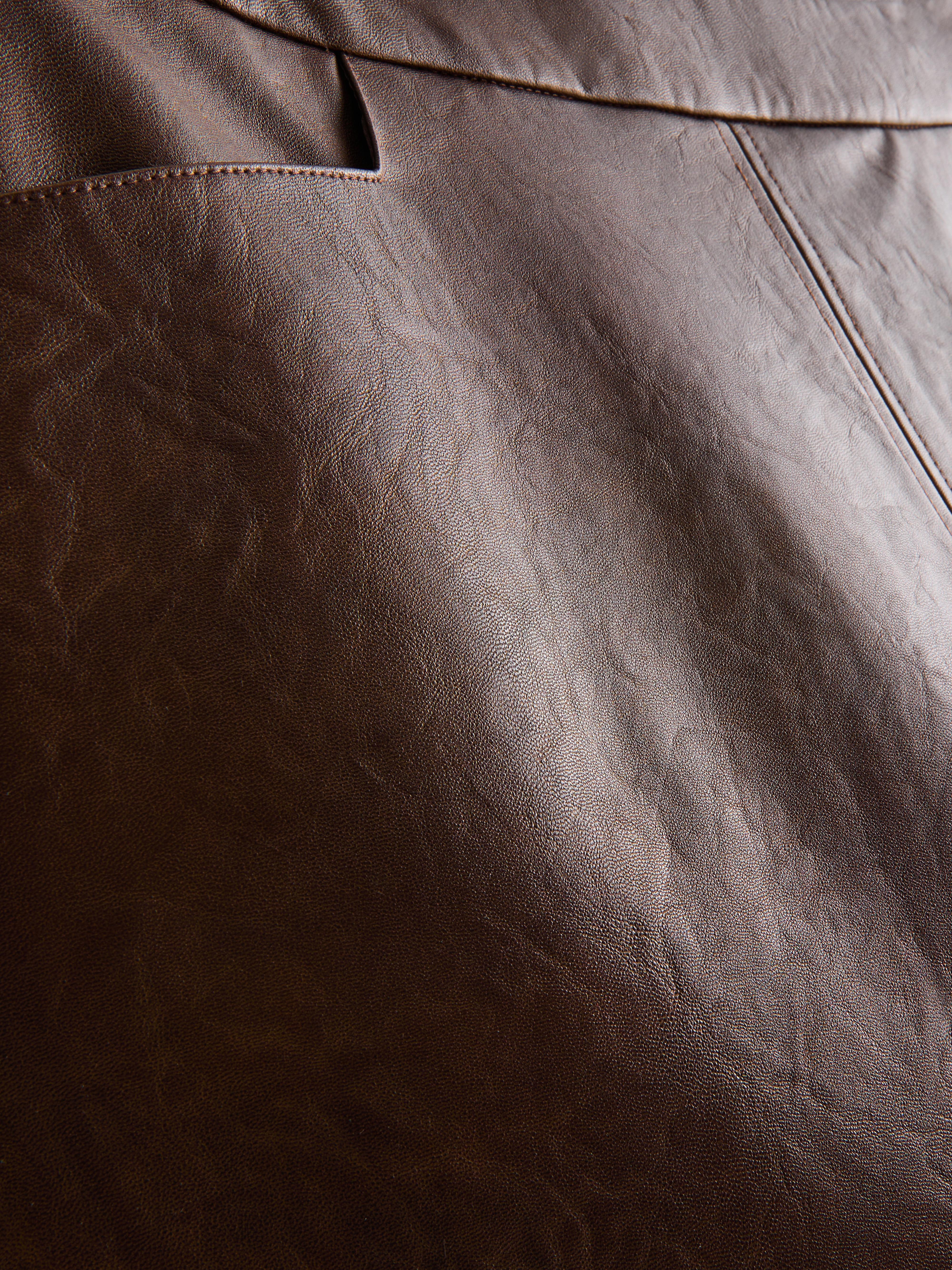 Distressed Faux Leather Skort