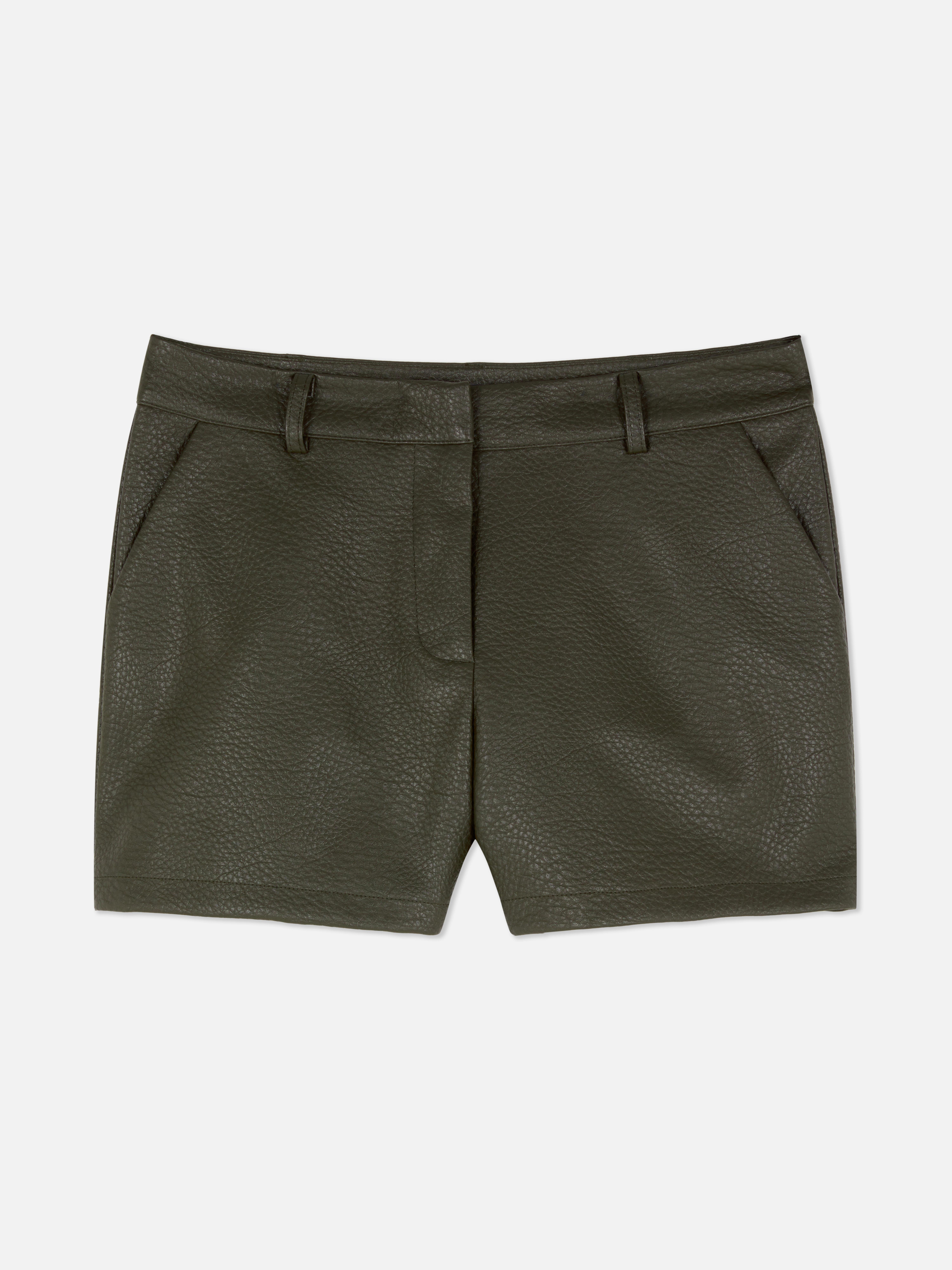 Paula Echevarría Textured PU Shorts